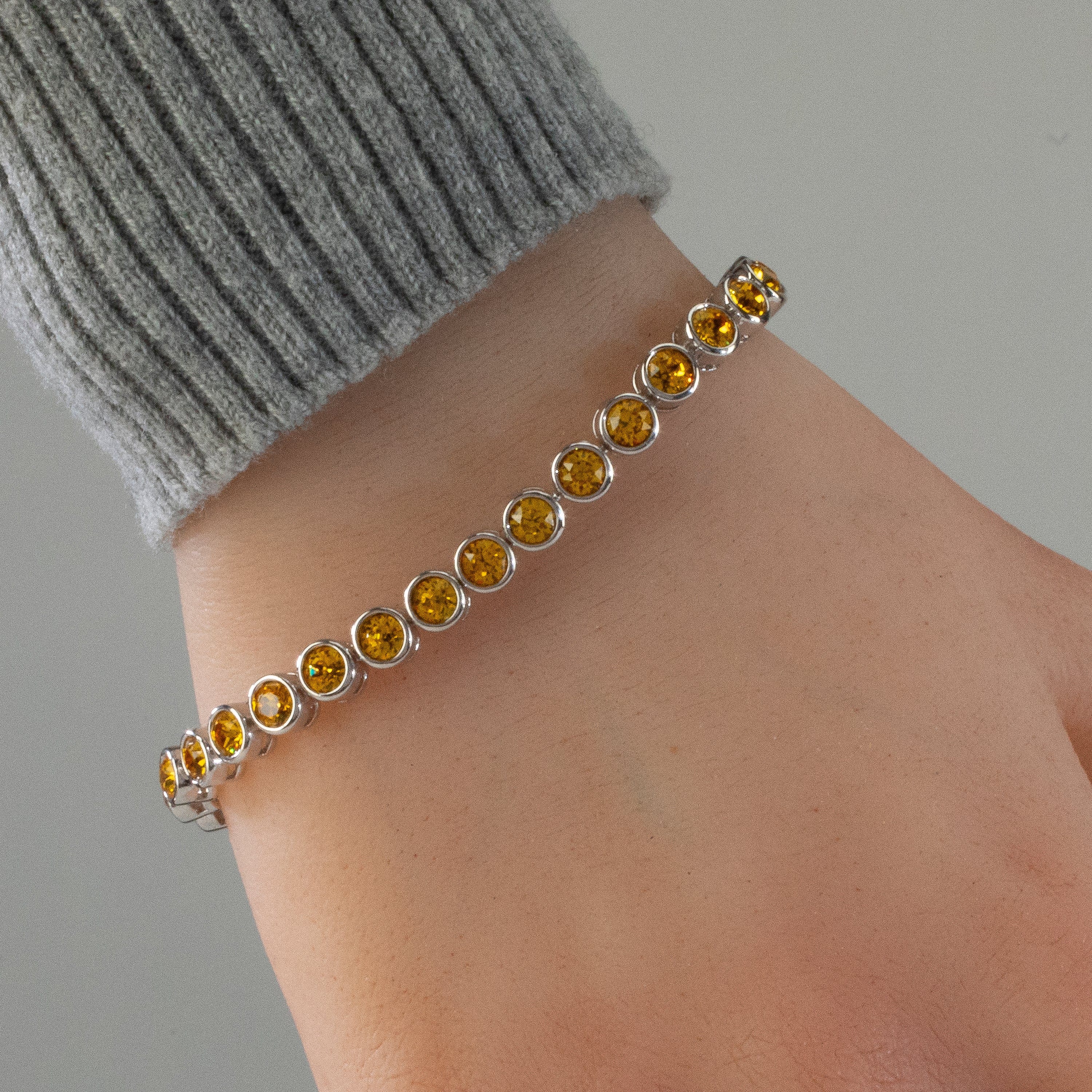 Kalifano Tennis Bracelets STB-SF - Tennis Bracelet made with Swarovski Elements - Sunflower STB-SF