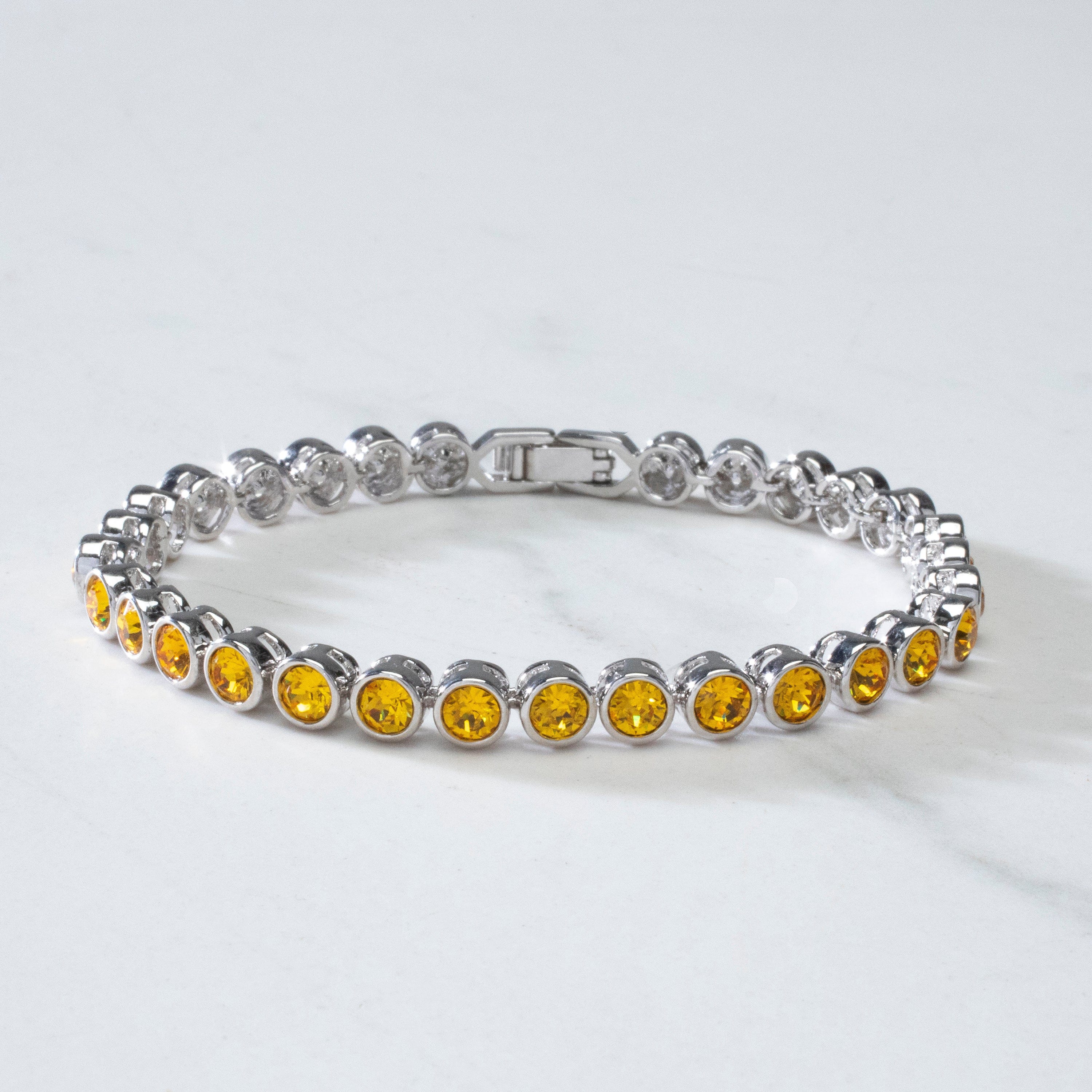 Kalifano Tennis Bracelets STB-SF - Tennis Bracelet made with Swarovski Elements - Sunflower STB-SF