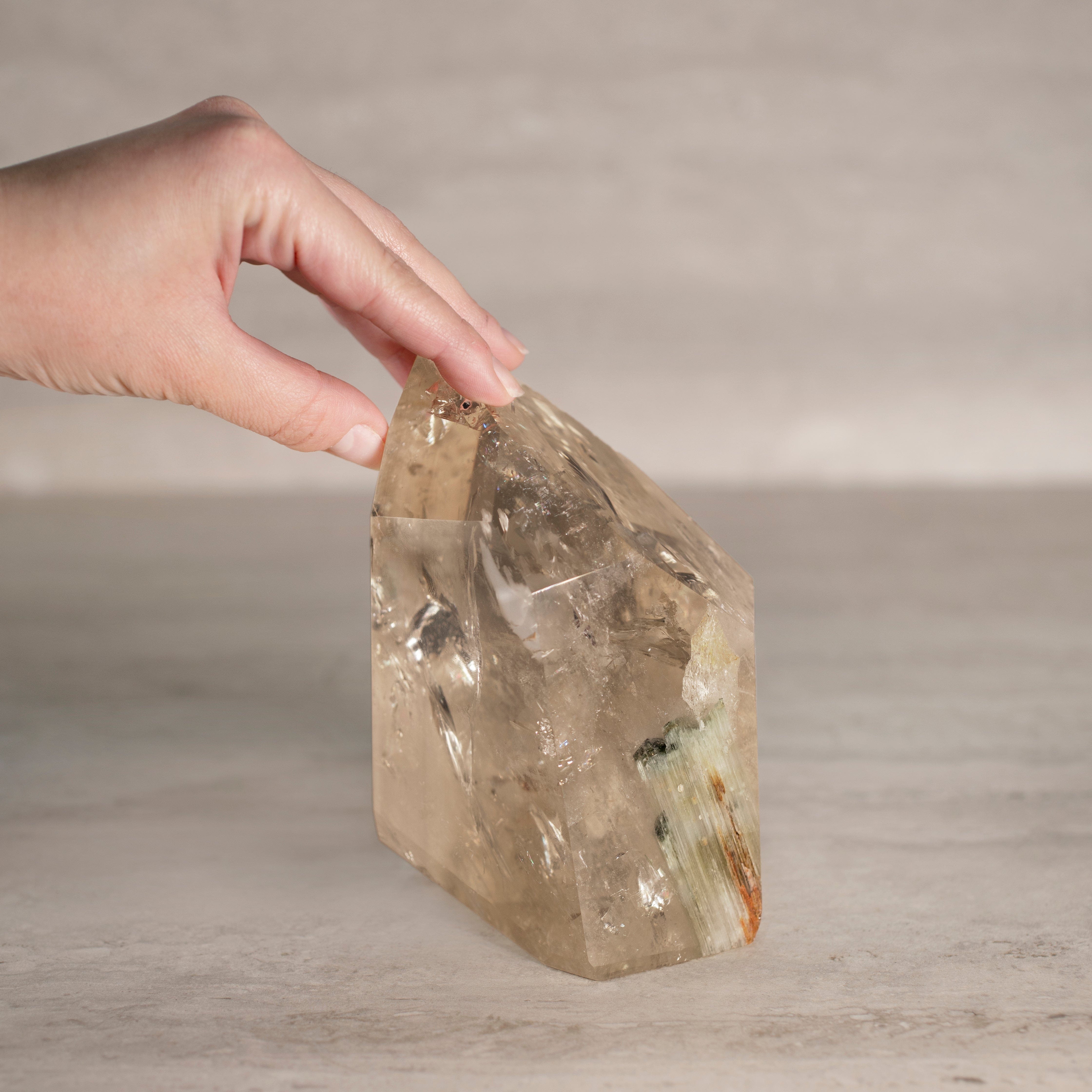 KALIFANO Tourmaline Natural Brazilian Tourmaline in Citrine Specimen - 5.75" / 1,920 g CT37500.001