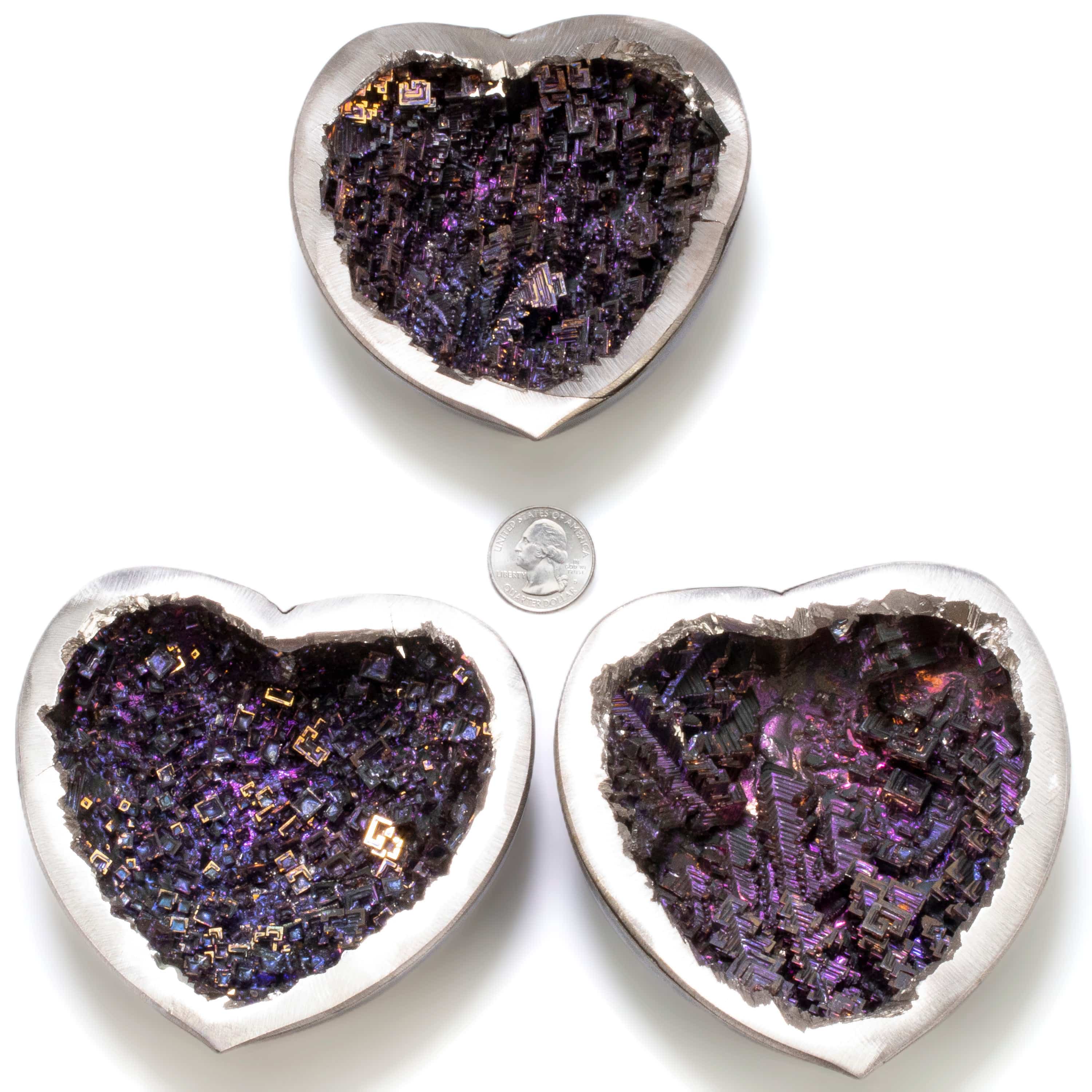 KALIFANO TUMBLED STONES Purple Bismuth Heart - 4" BISMUTH-H-PP