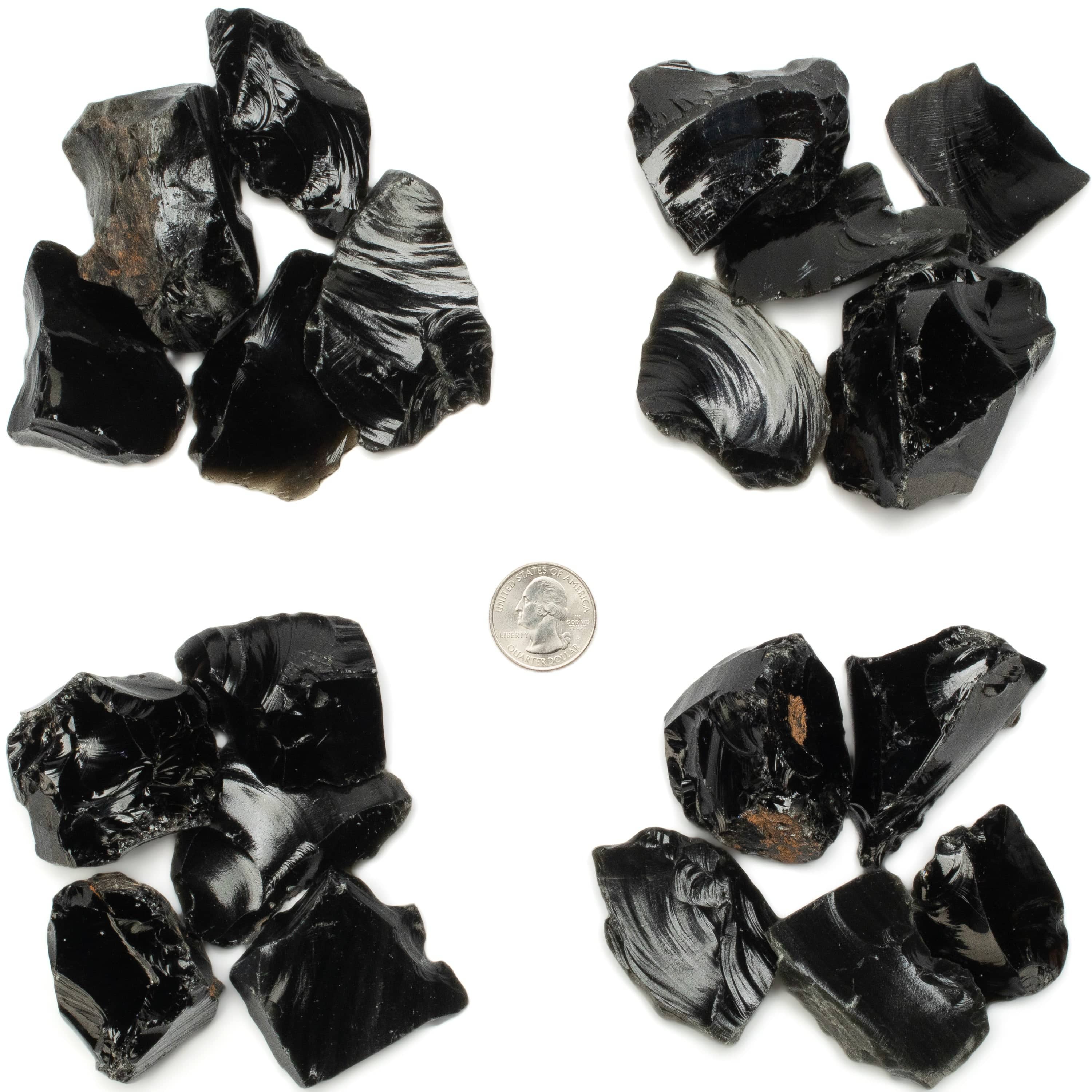 KALIFANO TUMBLED STONES Rough Obsidian (5 Stone Bundle) RG-OB