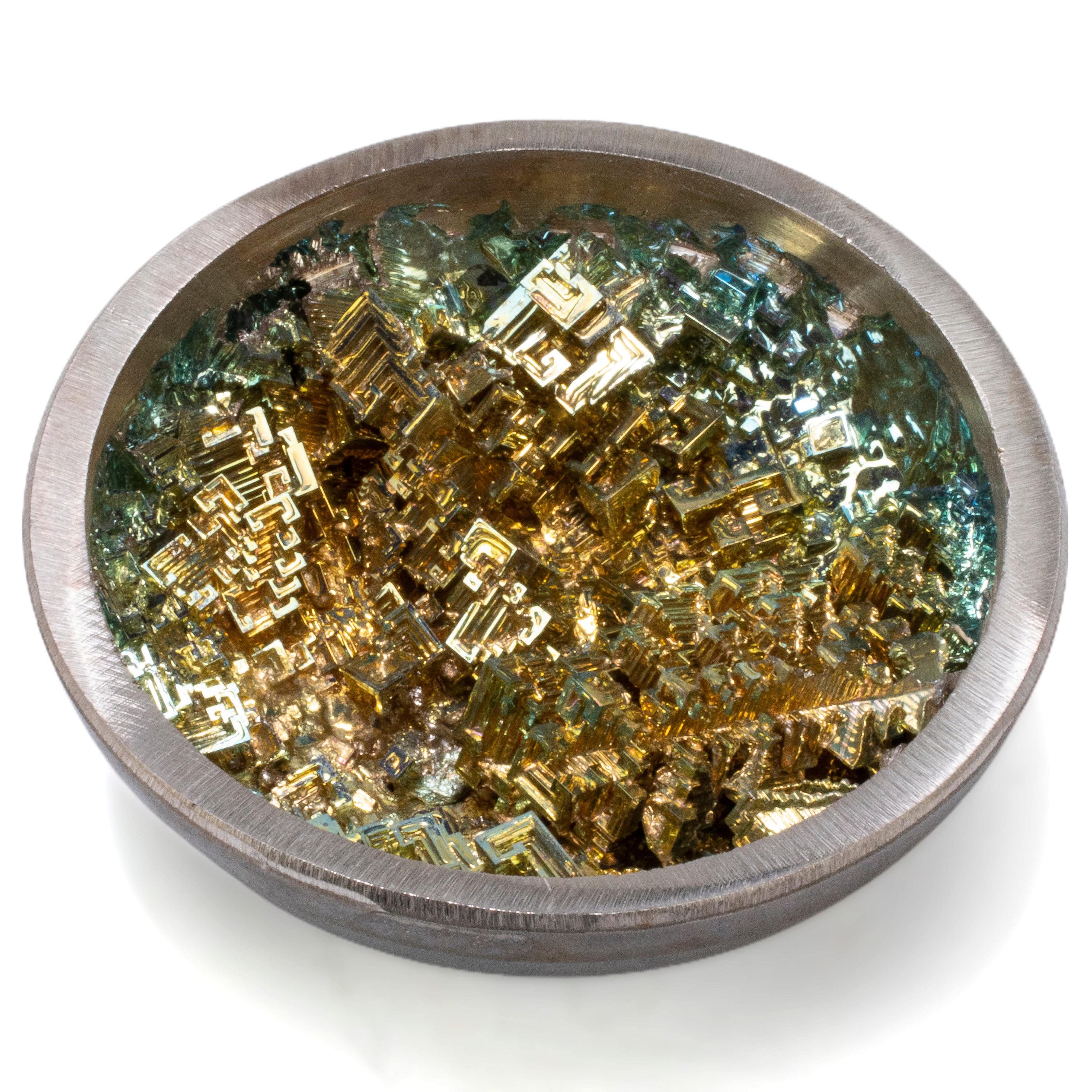 KALIFANO TUMBLED STONES Yellow Bismuth Ore Bowl - 4" BISMUTH-B-YL
