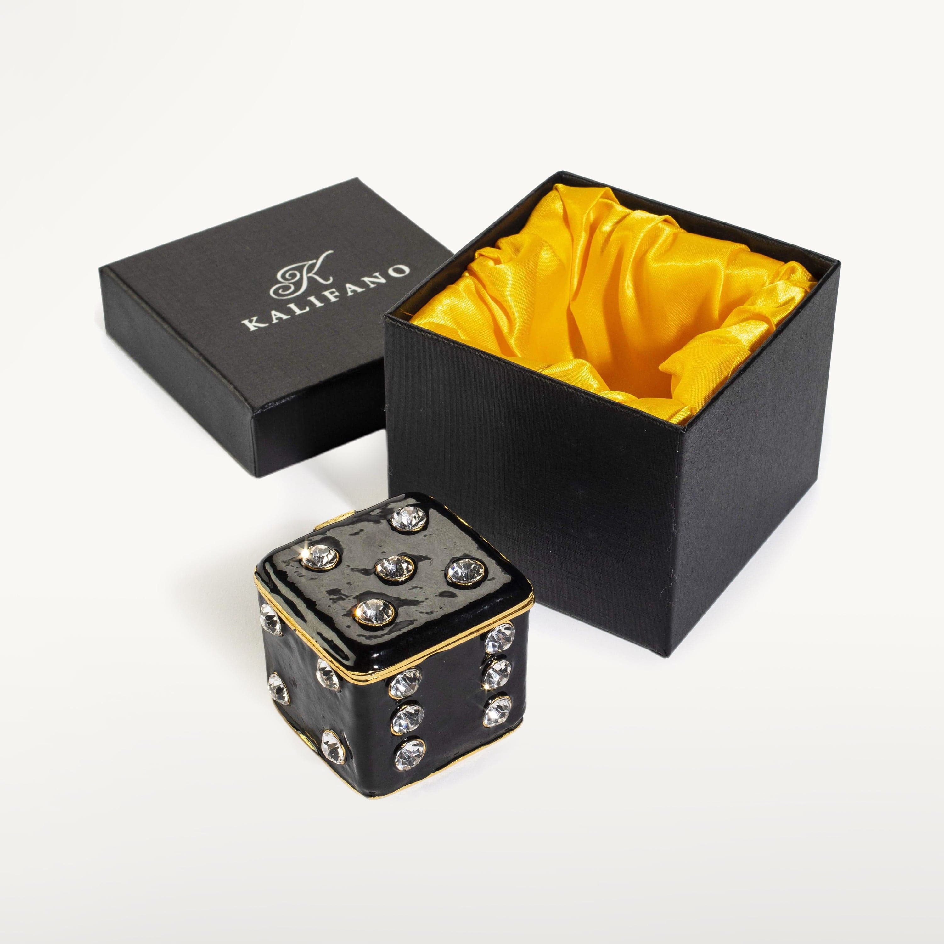 Kalifano Vanity Figurine Dice Figurine Keepsake Box made with Crystals SVA-109