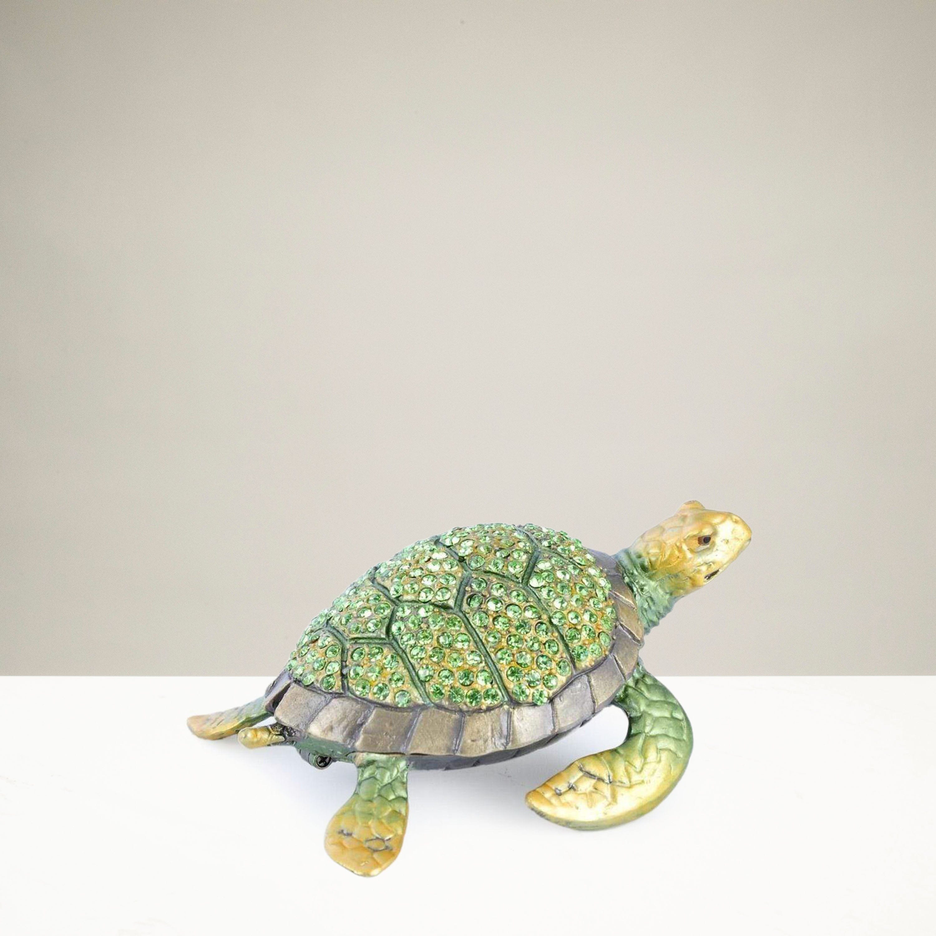 Kalifano Vanity Figurine Sea Turtle Figurine Keepsake made with Crystals SVA-059