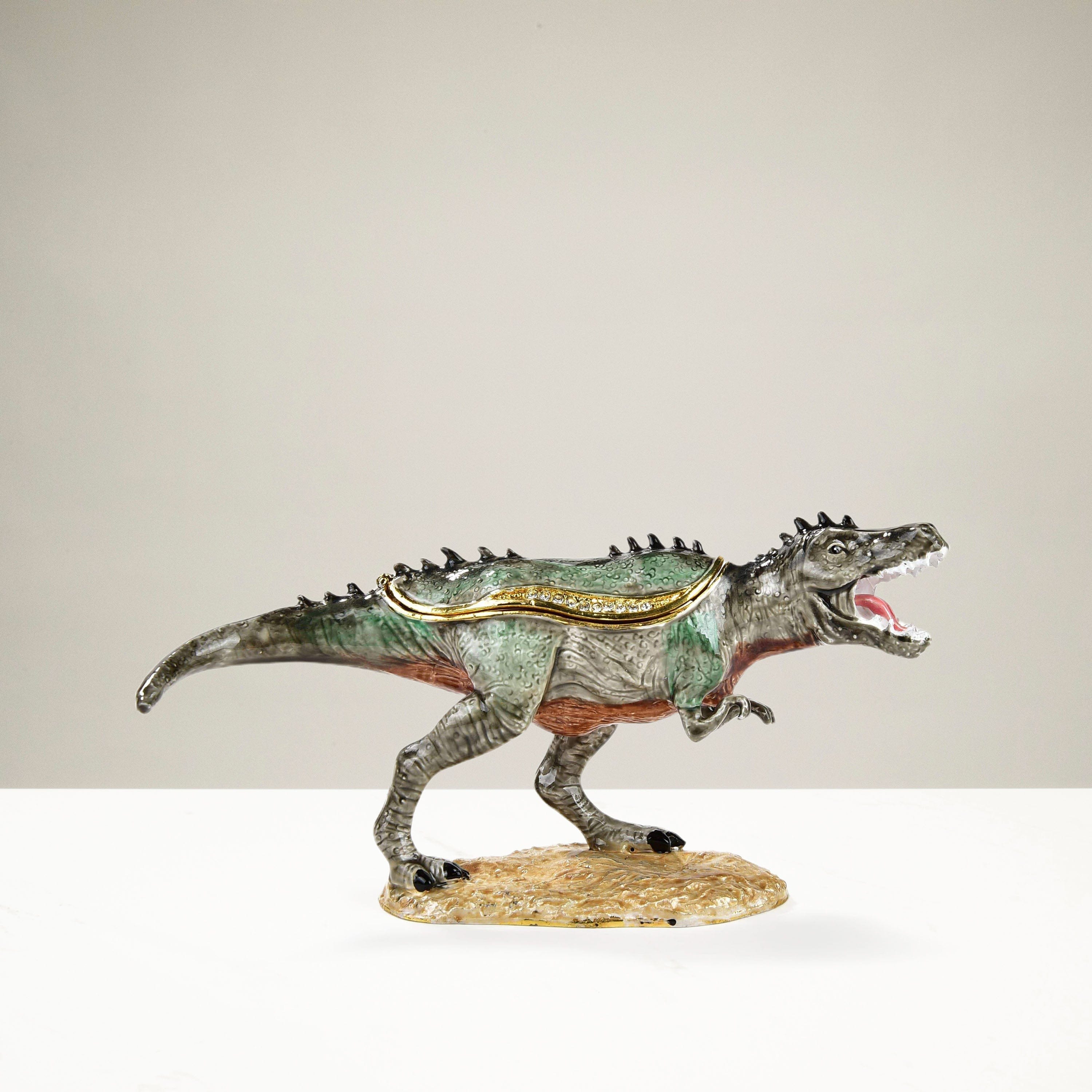 Kalifano Vanity Figurine T-Rex Figurine Keepsake Box made with Crystals SVA-054