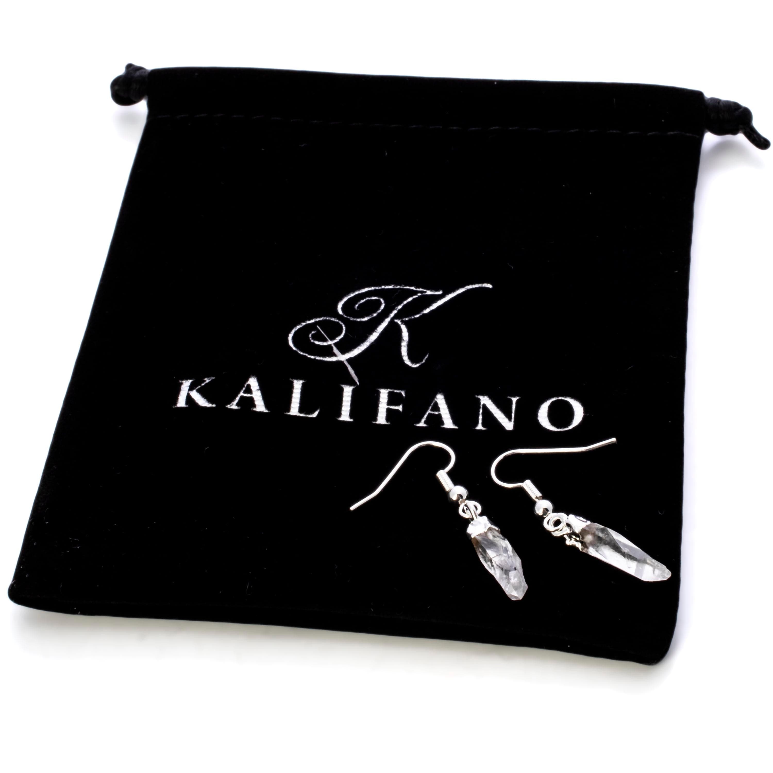Kalifano Crystal Jewelry Clear Quartz Crystal Point Earrings CJE-1501-QZ