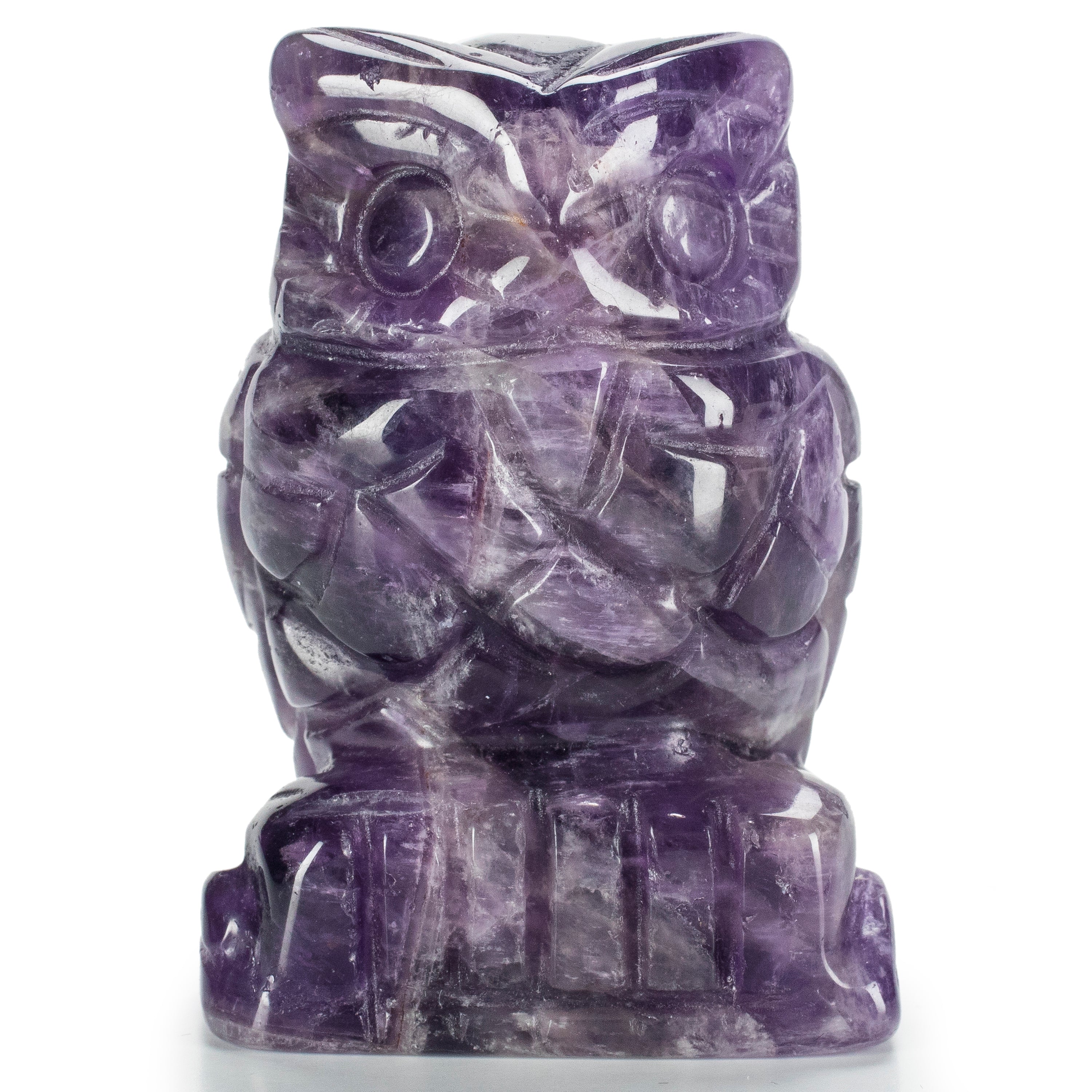 Amethyst Owl  2'' Natural Gemstone Carving