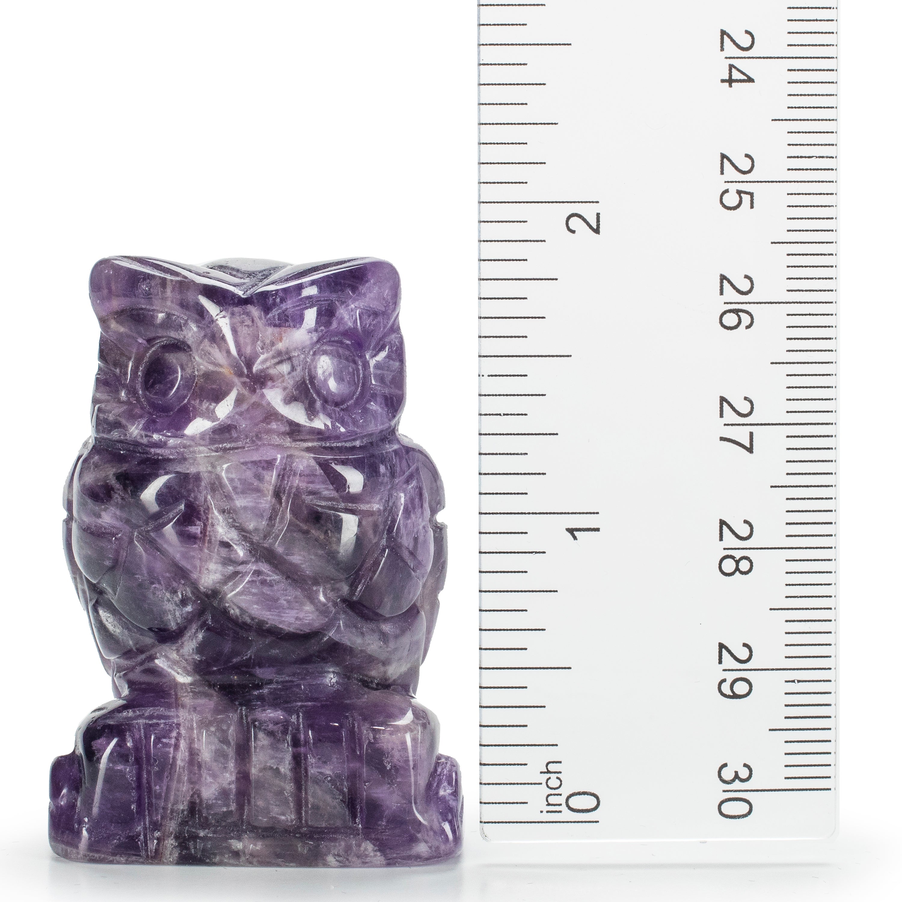 Amethyst Owl  2'' Natural Gemstone Carving