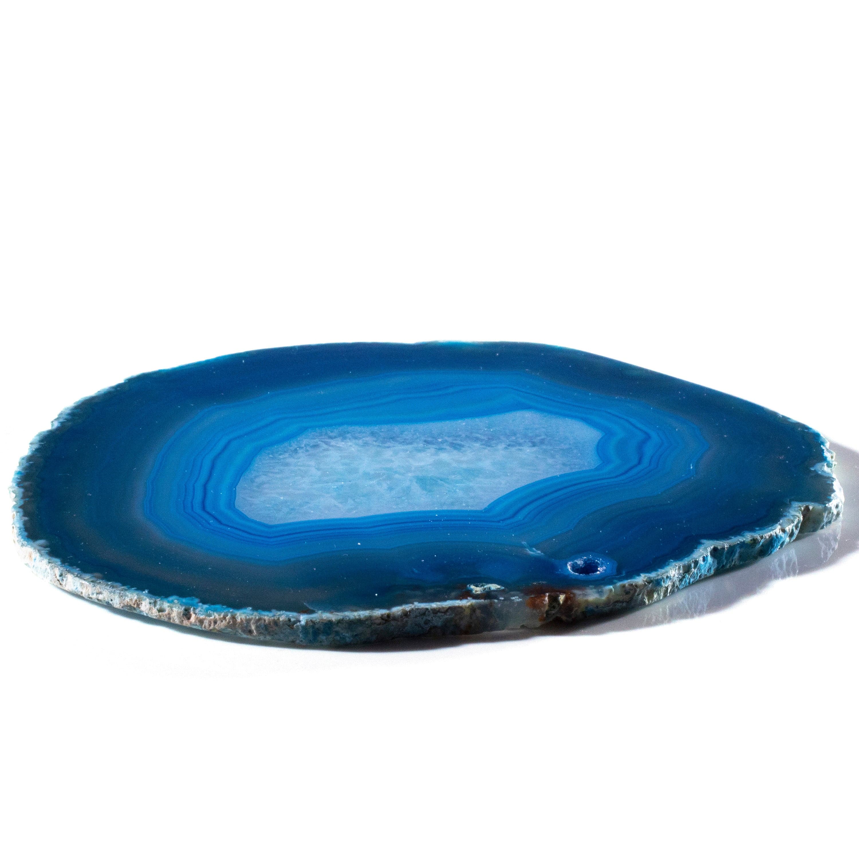 KALIFANO Agate Blue Agate Slice Drink Coaster BAS160-BE