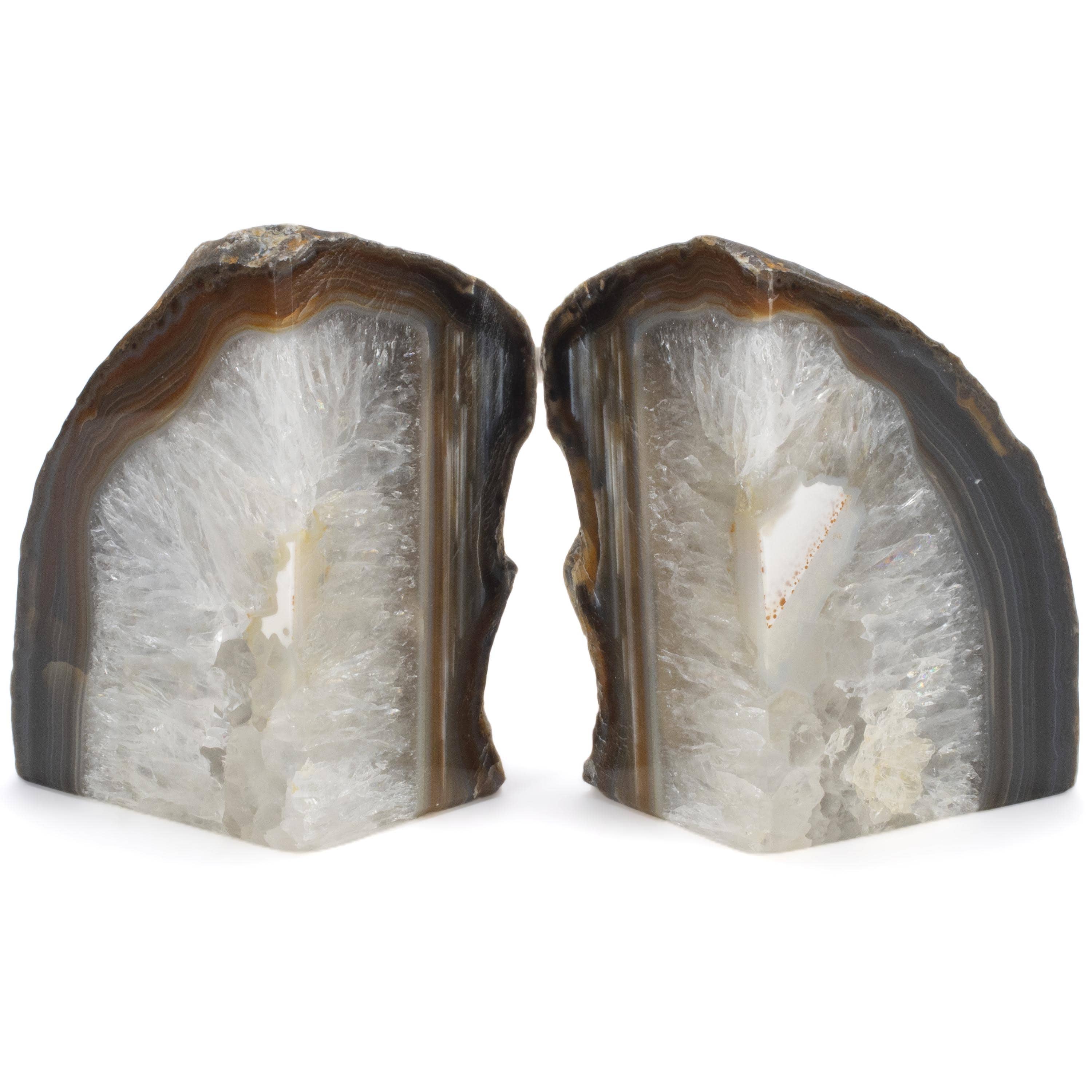 KALIFANO Agate Natural Agate Geode Bookend Set BAB240-AG