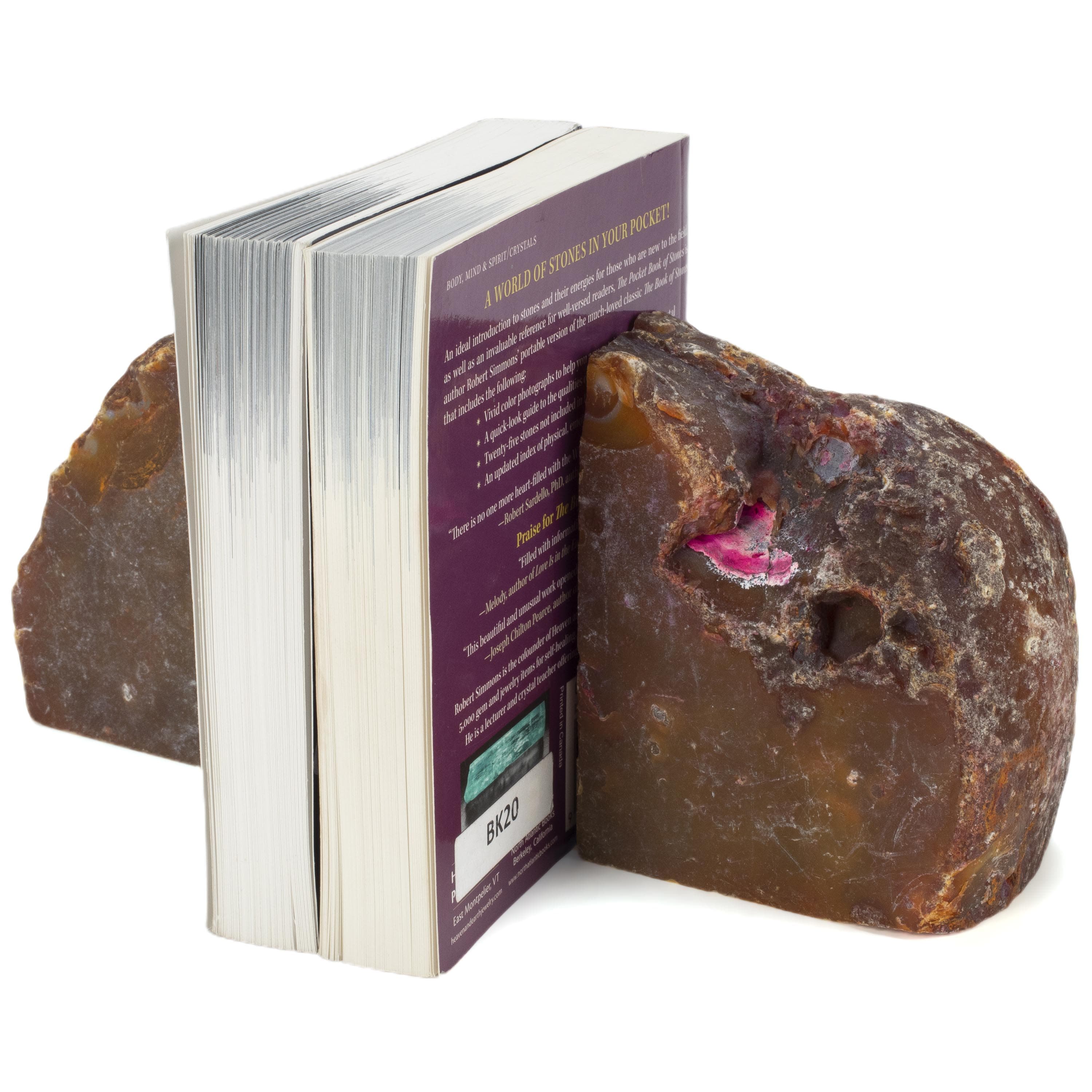 KALIFANO Agate Pink Agate Geode Bookend Set BAB240-PK