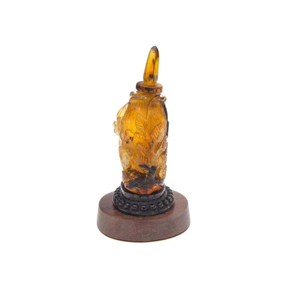 Kalifano Amber AMB5900.005 - Hand Carved Samora Amber Perfume Bottle - Mexico AMB5900.005