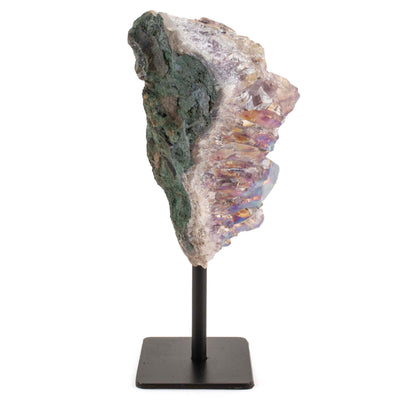 KALIFANO Amethyst Aura Borealis Amethyst Geode on Metal Stand - 400 g BAGS300-AB