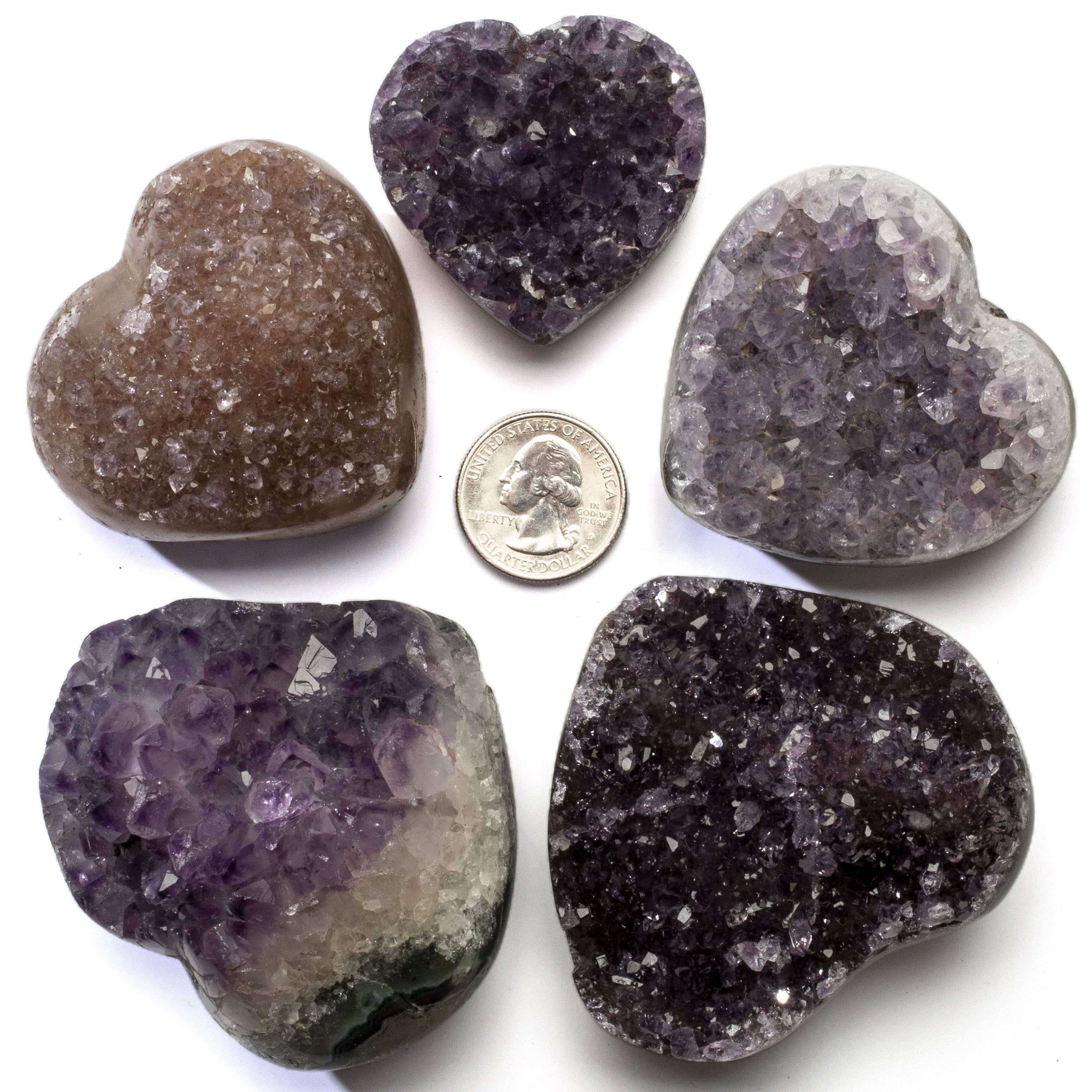 Kalifano Amethyst Natural Amethyst Geode Heart Carving from Uruguay - 200 grams UAGH200