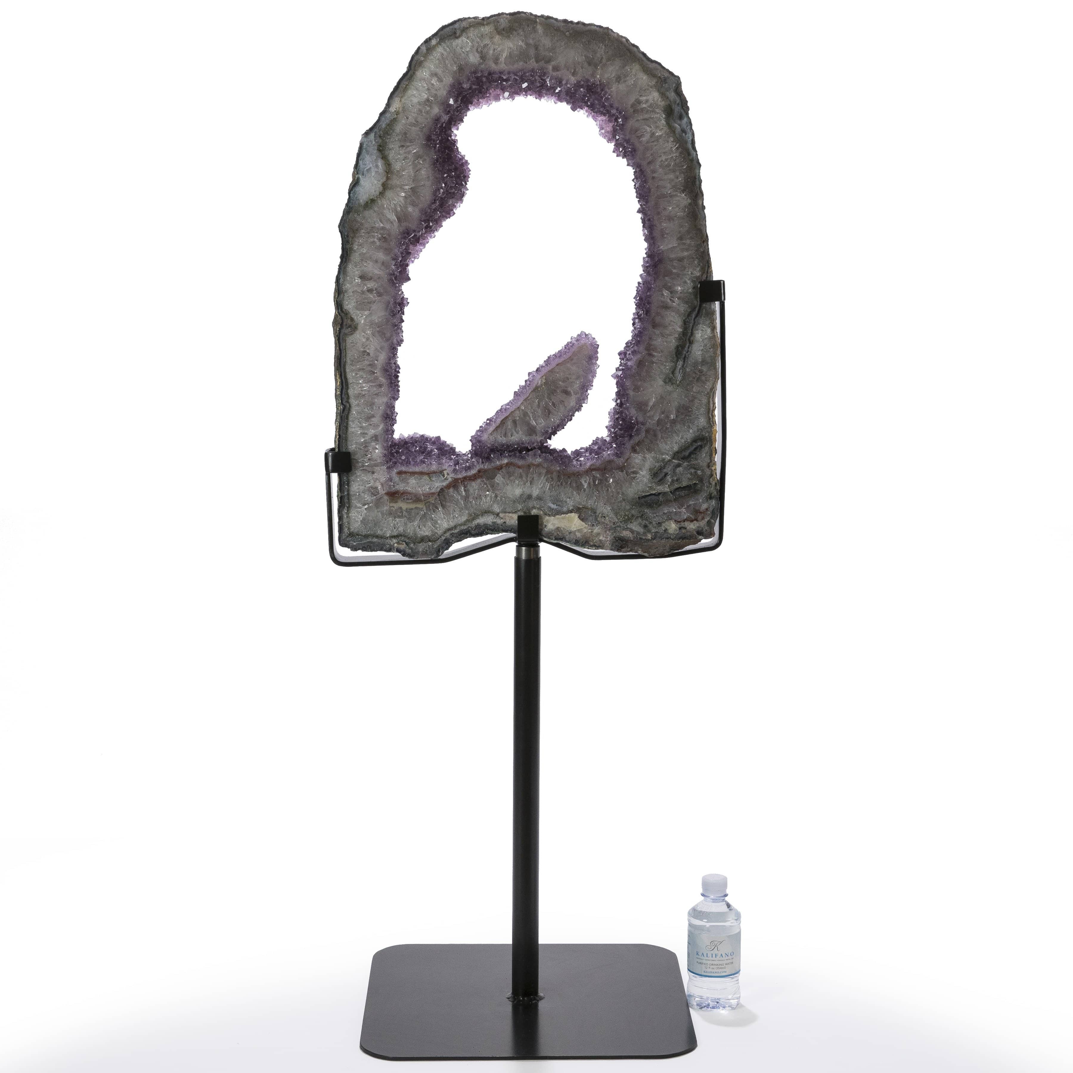 Kalifano Amethyst Natural Brazilian Amethyst Geode Slice on Stand - 46 in / 66 lbs BAG18000.001