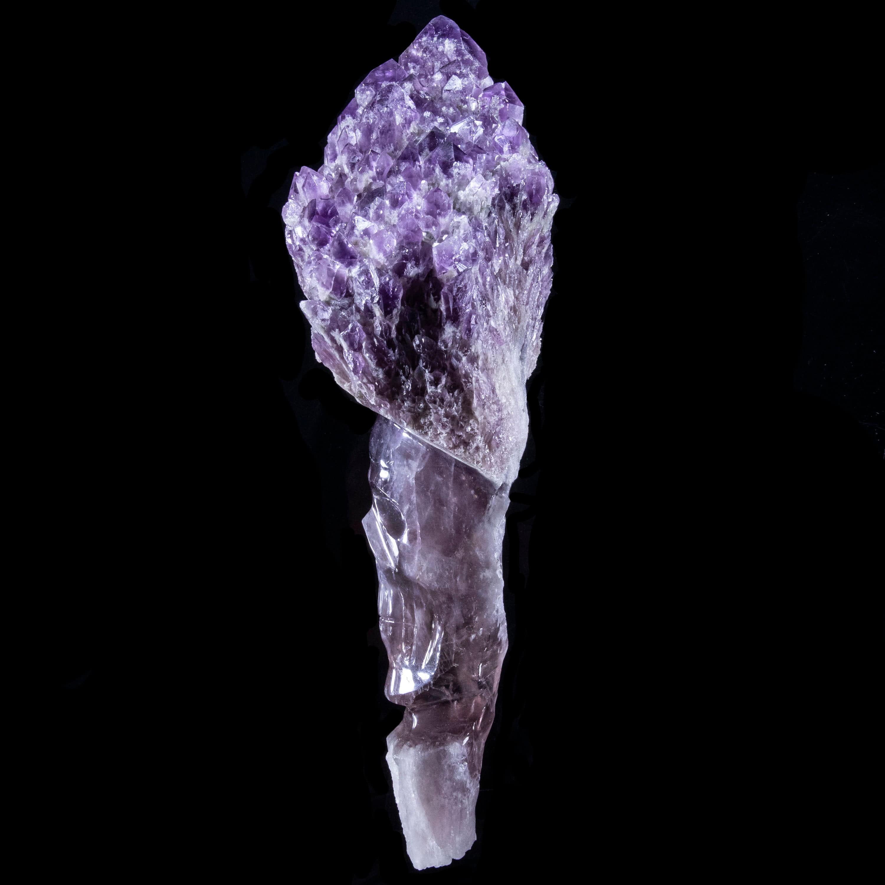 Kalifano Amethyst Natural Brazilian Elestial Amethyst Skull Carving - 14 in. / 9 lbs SK9800.003