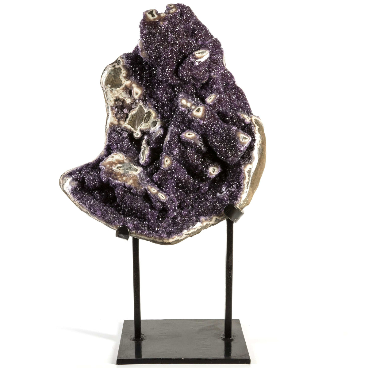 Kalifano Amethyst Natural Uruguayan Amethyst Geode on Custom Stand - 32 in / 148 lbs UAG36000.003