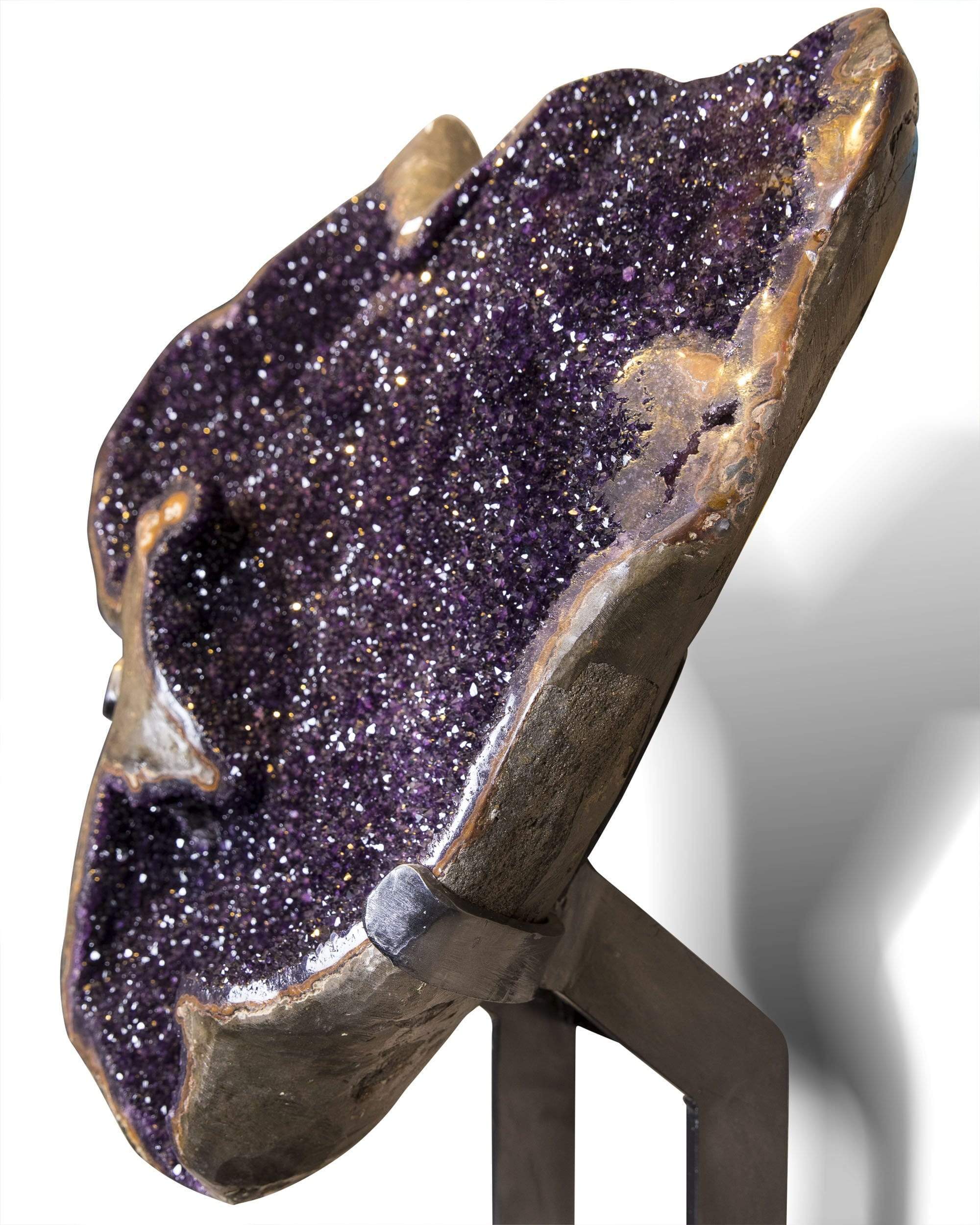 Kalifano Amethyst Natural Uruguayan Amethyst Geode on Custom Stand - 45 in / 240 lbs UAG66000.001