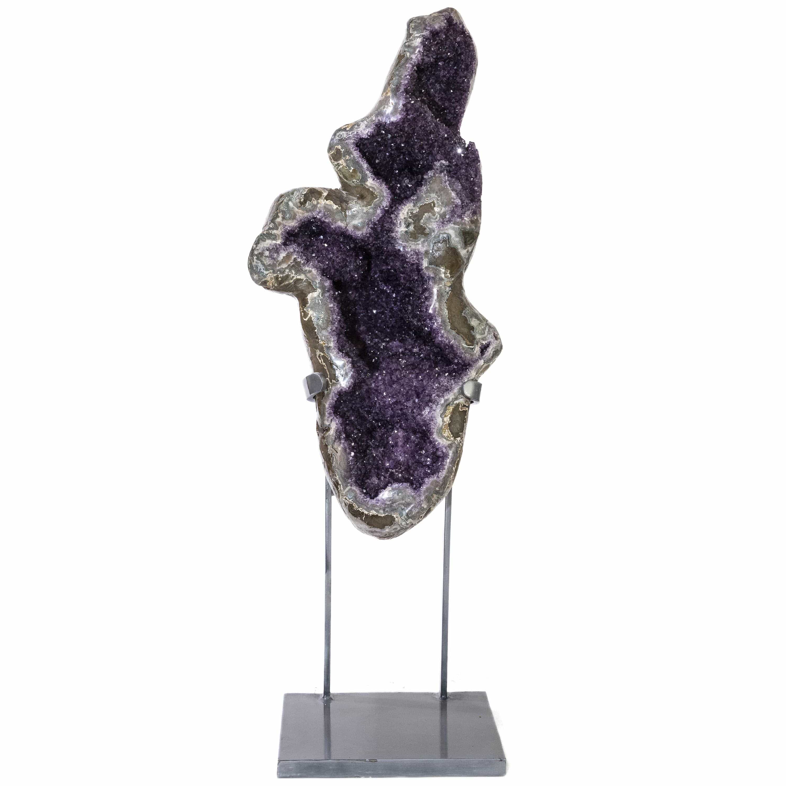 Kalifano Amethyst Natural Uruguayan Amethyst Geode on Custom Stand - 58 in / 220 lbs UAG48000.005
