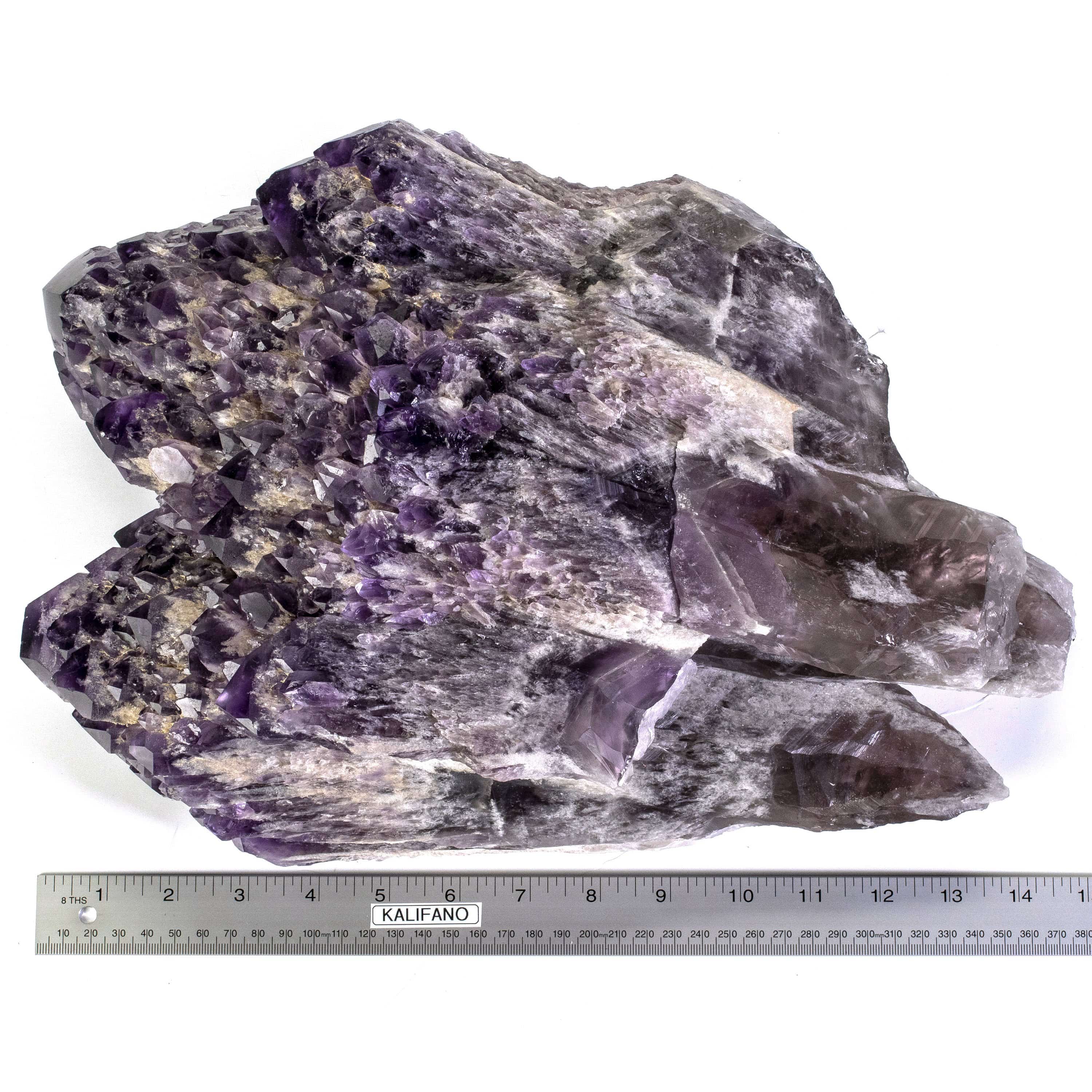 Kalifano Amethyst Rare Natural Elestial Amethyst Cluster Point from Brazil - 33.7 lbs ALW5800.001