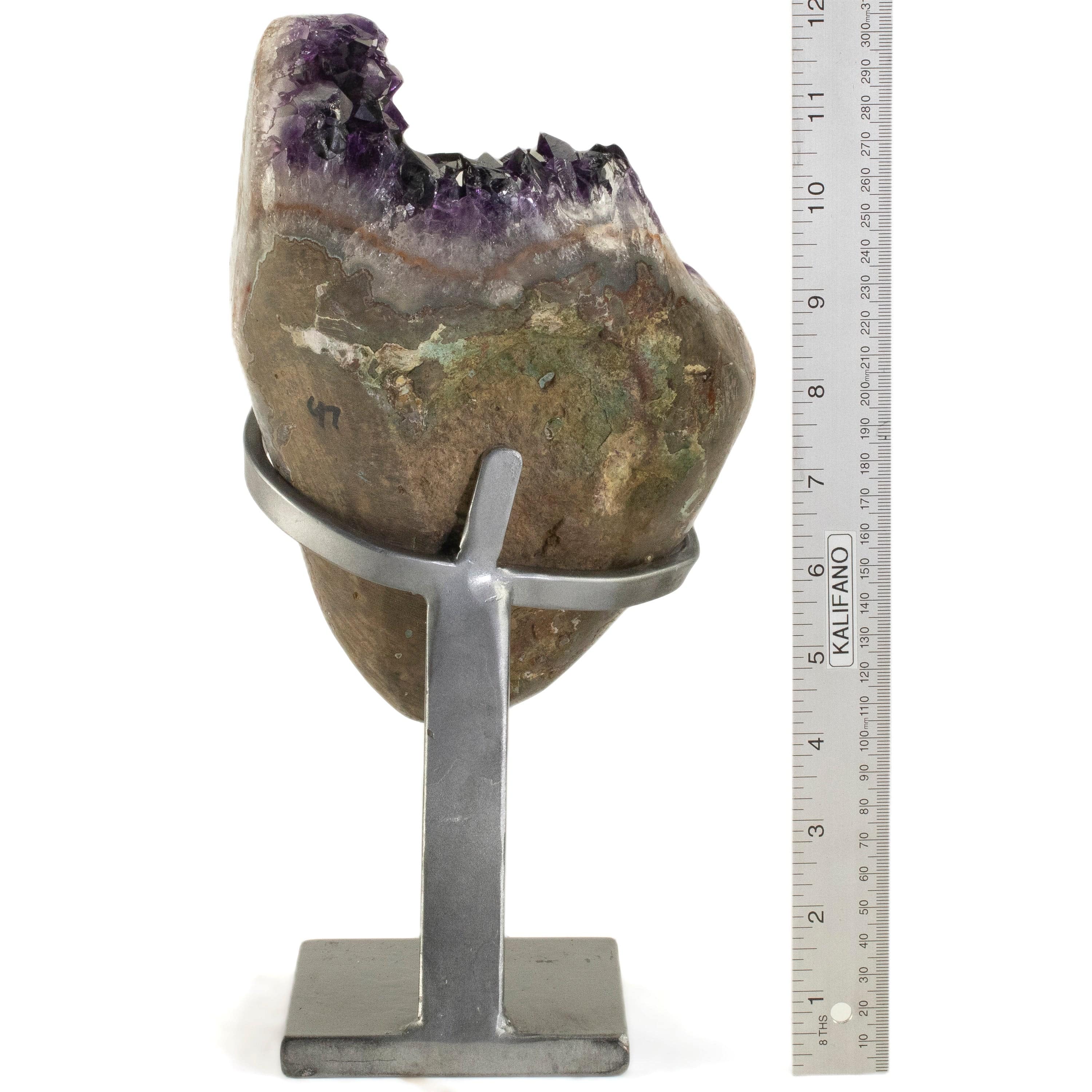 Kalifano Amethyst Uruguayan Amethyst Geode on Custom Stand - 10.4 lbs / 12 in. UAG4700.003