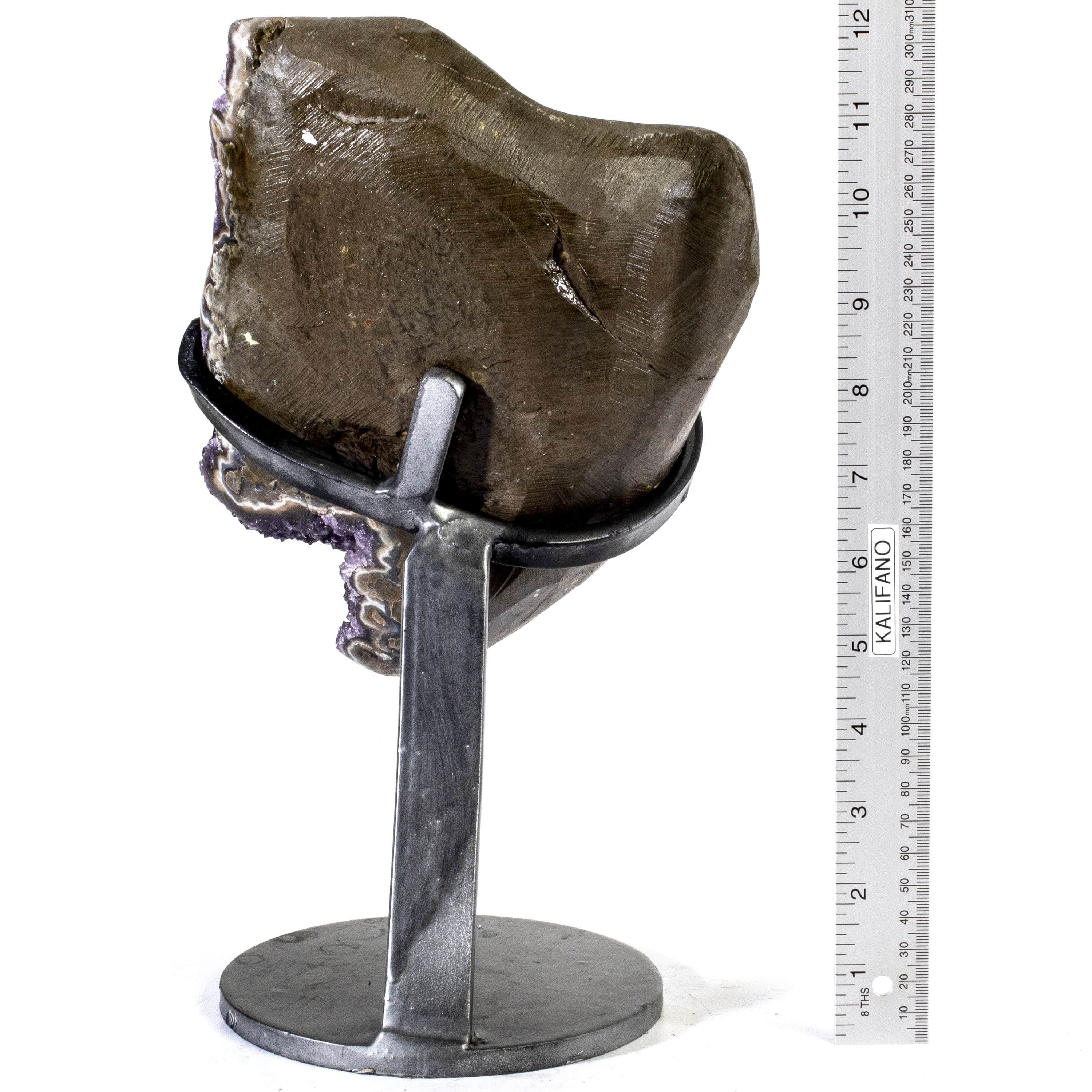 Kalifano Amethyst Uruguayan Amethyst Geode on Custom Stand - 10.8 lbs / 12 in. UAG2800.005