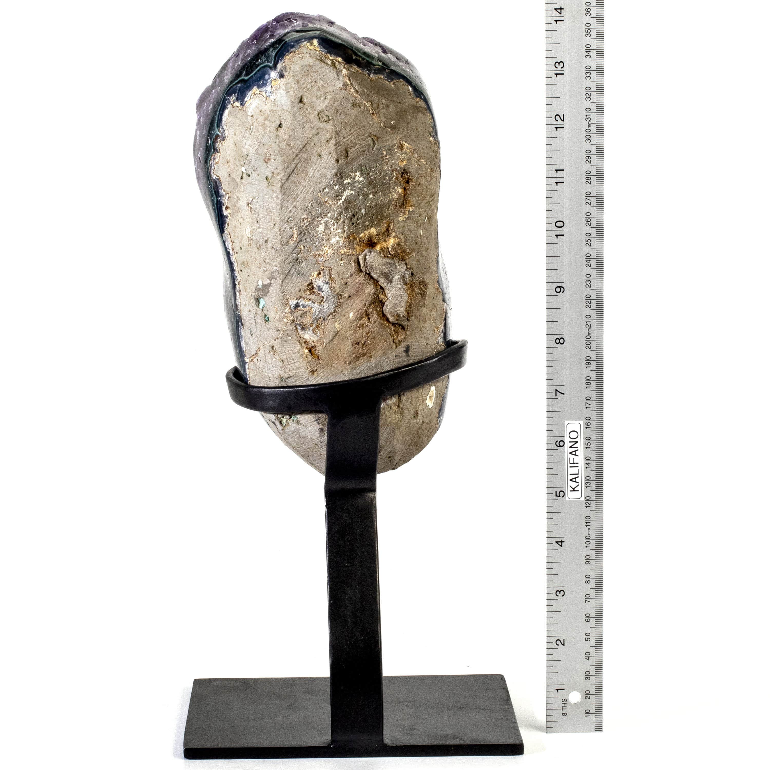Kalifano Amethyst Uruguayan Amethyst Geode on Custom Stand - 10.8 lbs / 13 in. UAG3400.009