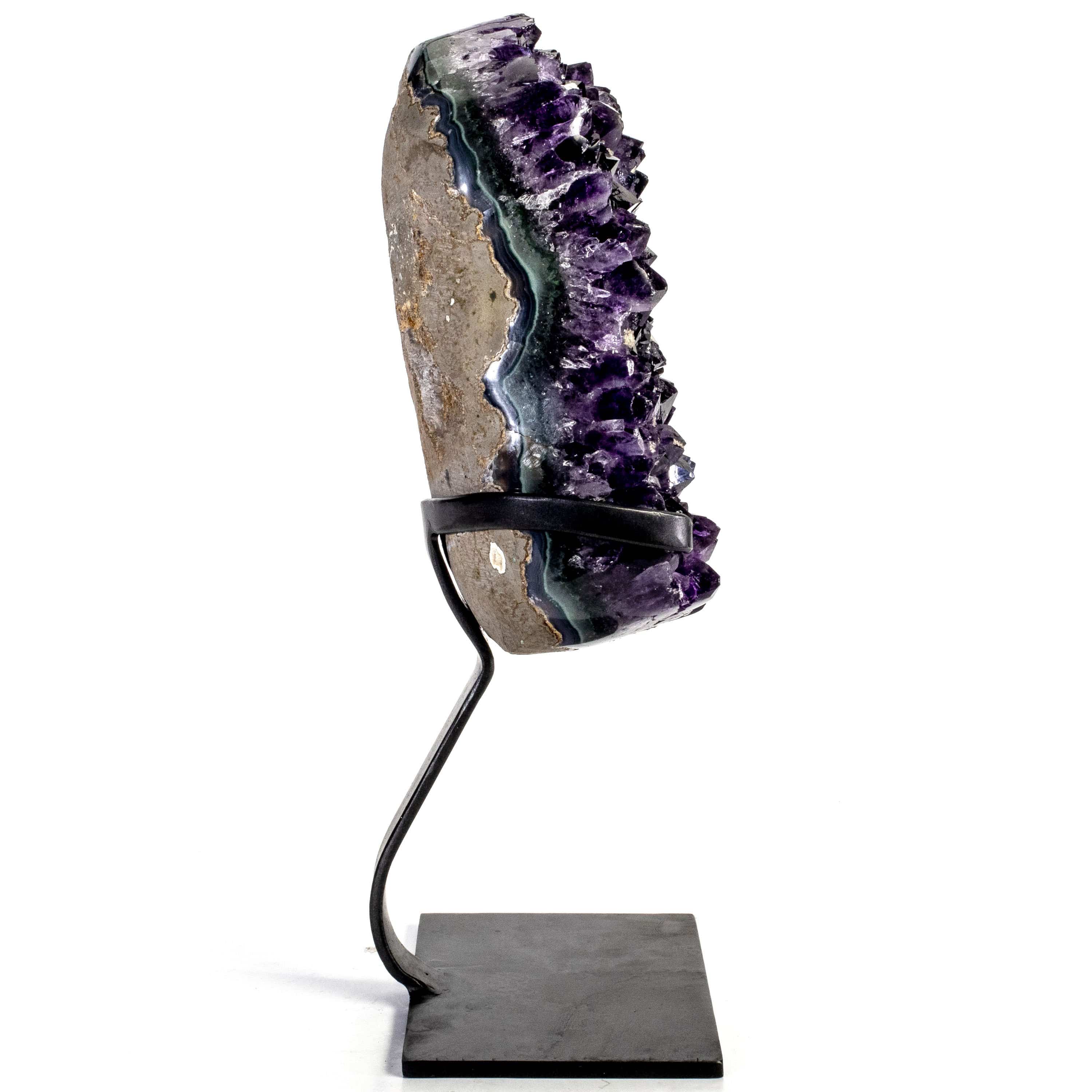 Kalifano Amethyst Uruguayan Amethyst Geode on Custom Stand - 10.8 lbs / 13 in. UAG3400.009