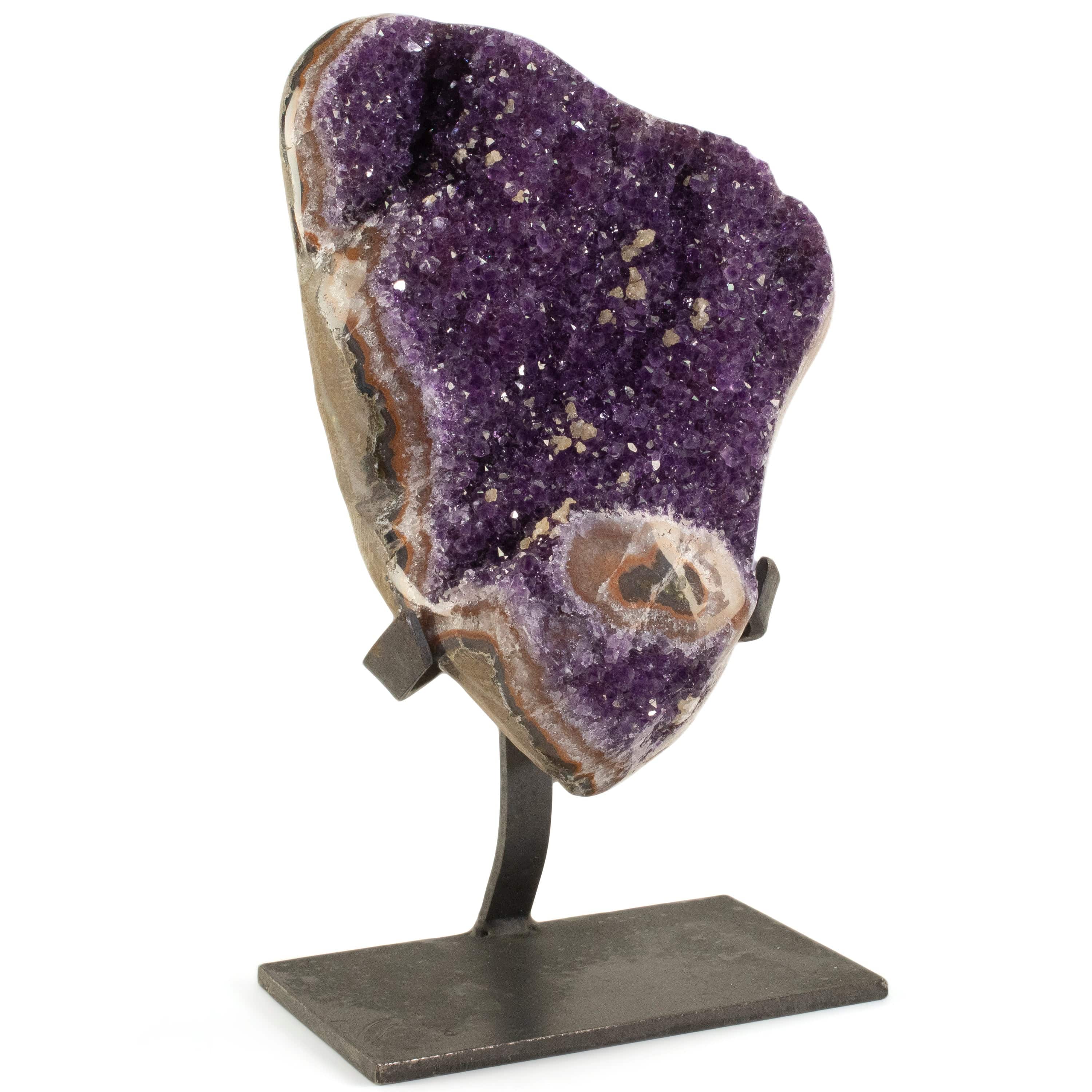 Kalifano Amethyst Uruguayan Amethyst Geode on Custom Stand - 11.2 lbs / 11 in. UAG5100.003
