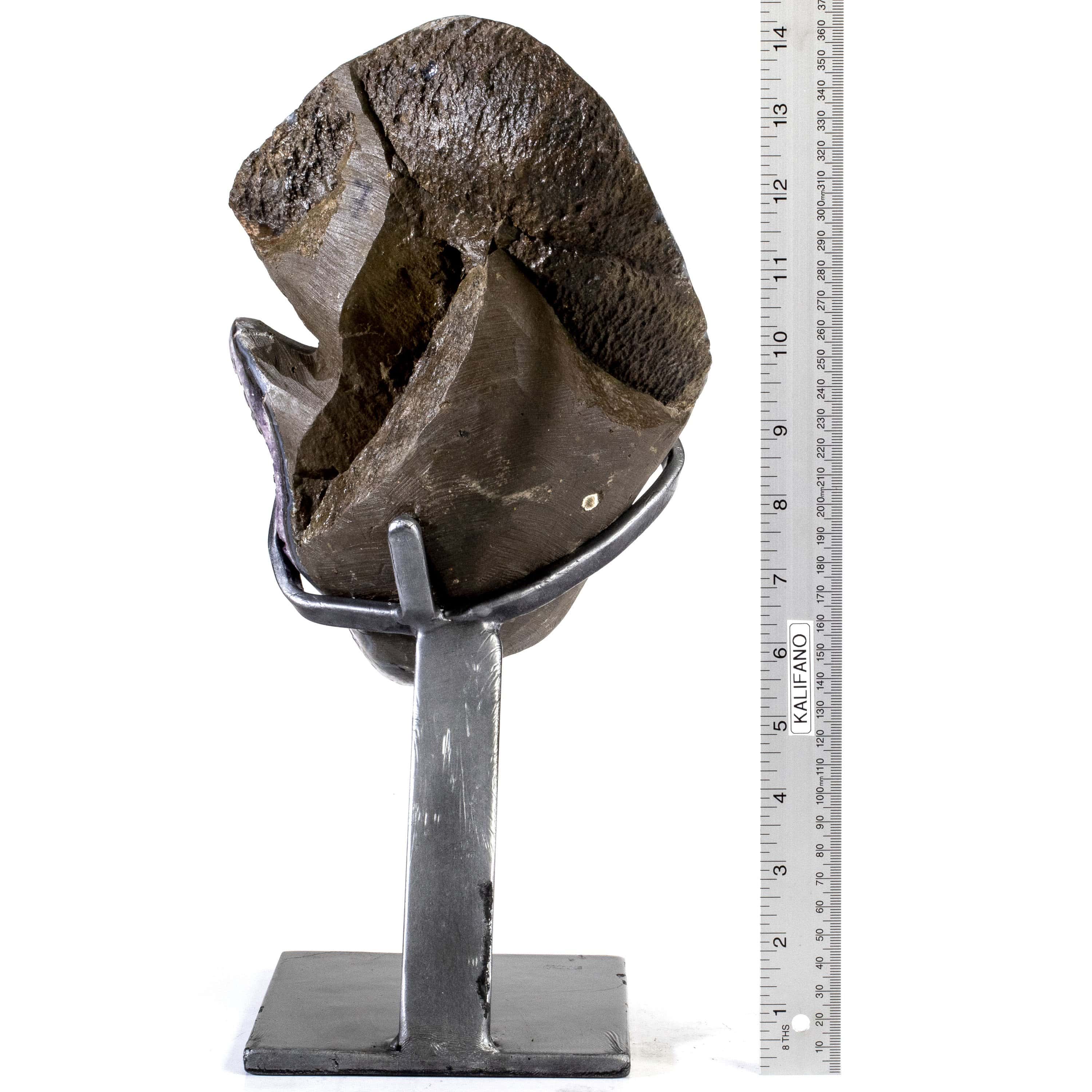 Kalifano Amethyst Uruguayan Amethyst Geode on Custom Stand - 11.7 lbs / 15 in. UAG3400.011