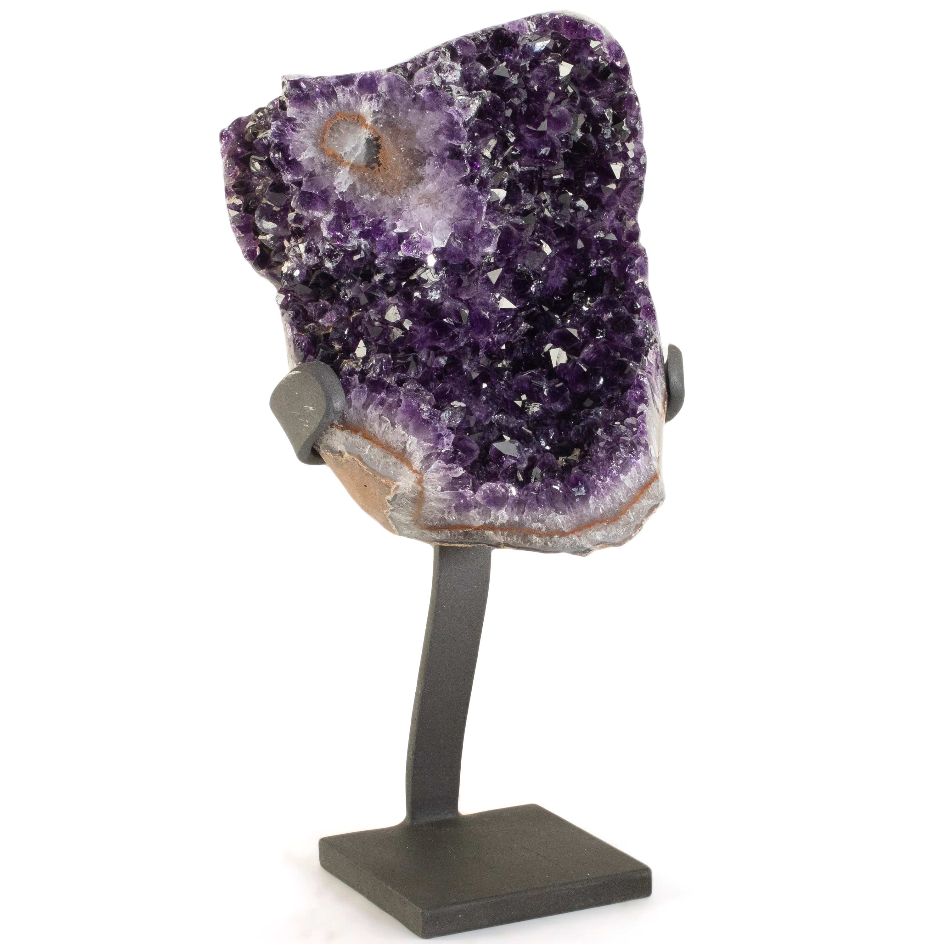 Kalifano Amethyst Uruguayan Amethyst Geode on Custom Stand - 12.8 lbs / 13.5 in. UAG5800.003