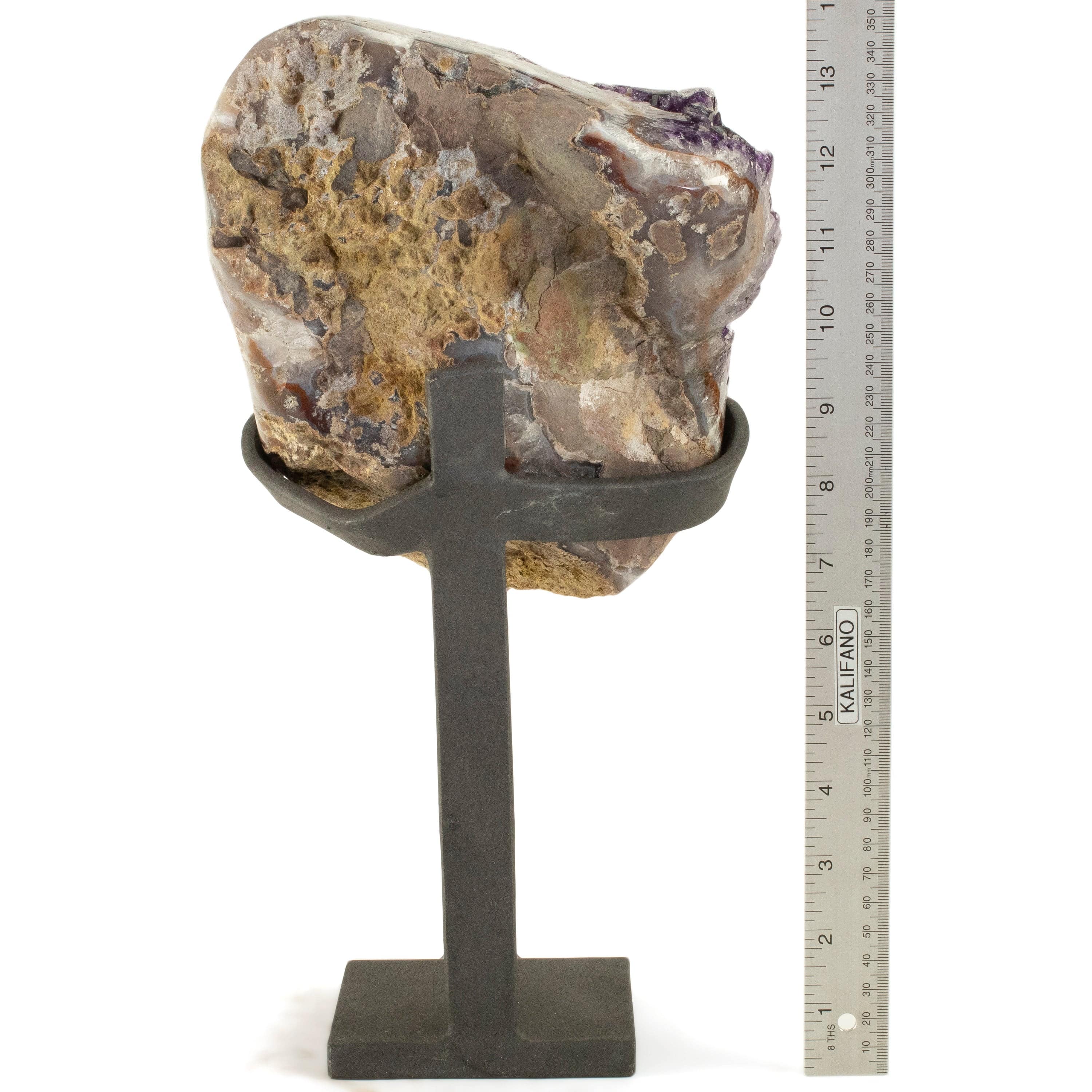 Kalifano Amethyst Uruguayan Amethyst Geode on Custom Stand - 12.8 lbs / 13.5 in. UAG5800.003
