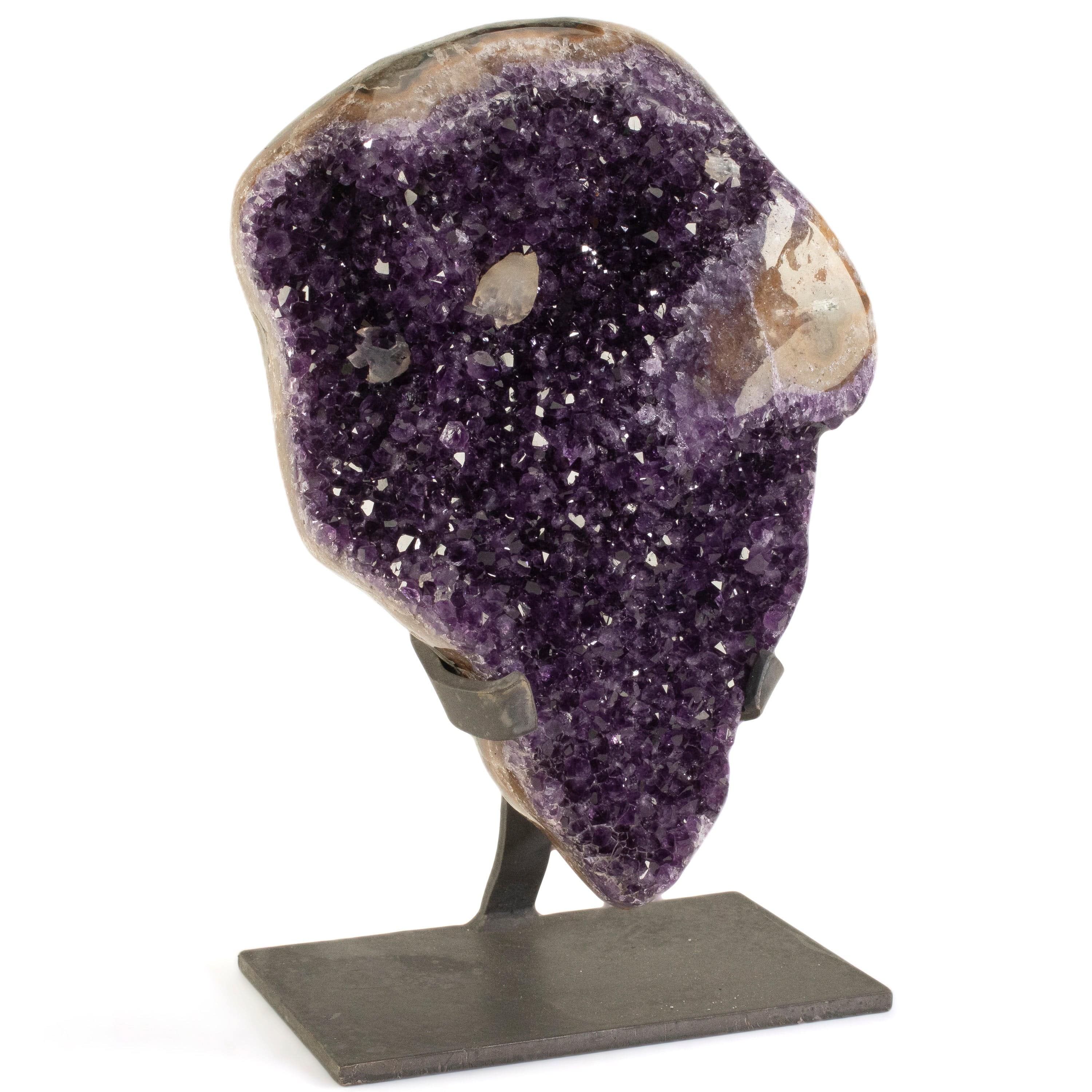 Kalifano Amethyst Uruguayan Amethyst Geode on Custom Stand - 13.2 lbs / 11 in. UAG6000.008