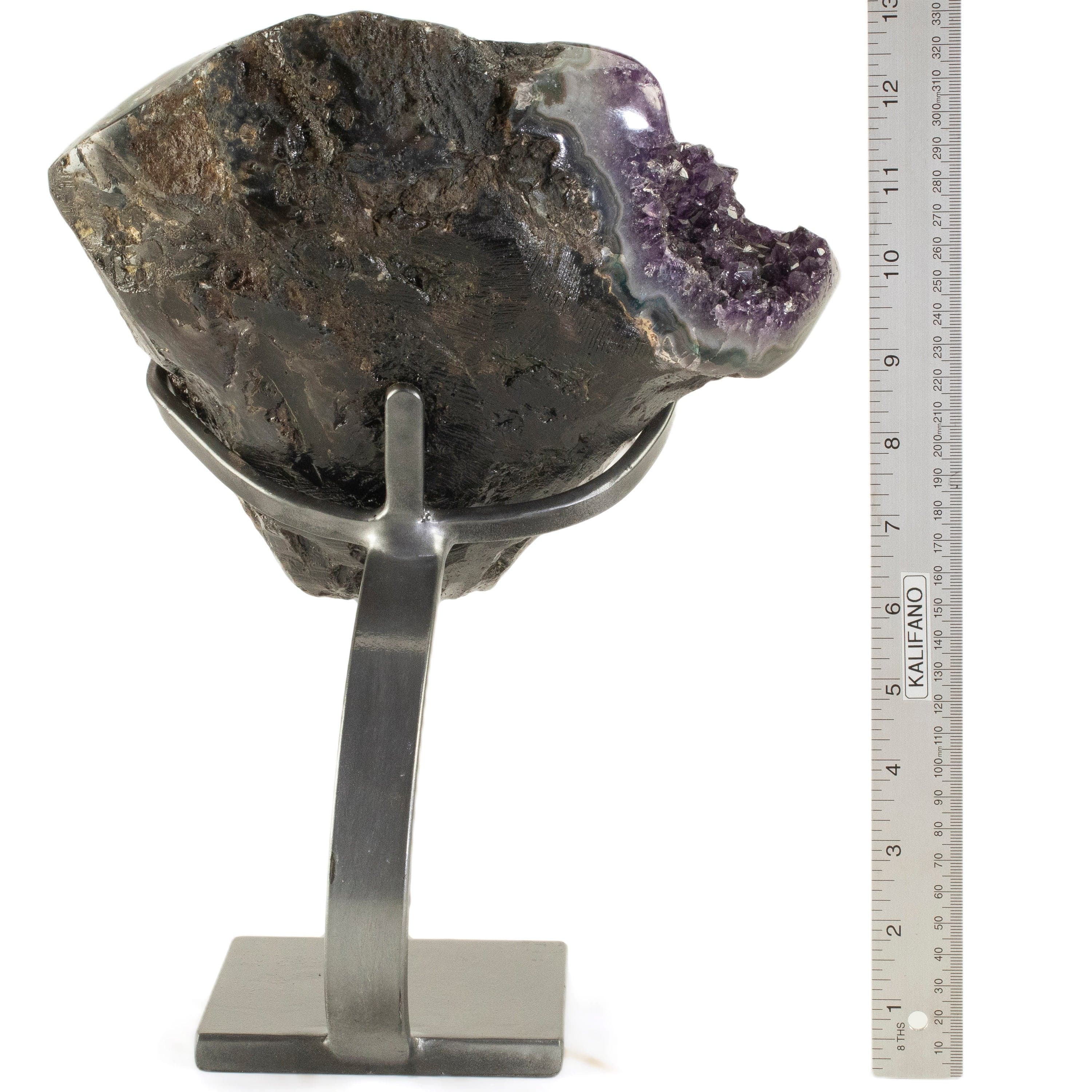 Kalifano Amethyst Uruguayan Amethyst Geode on Custom Stand - 15.4 lbs / 13 in. UAG7000.001