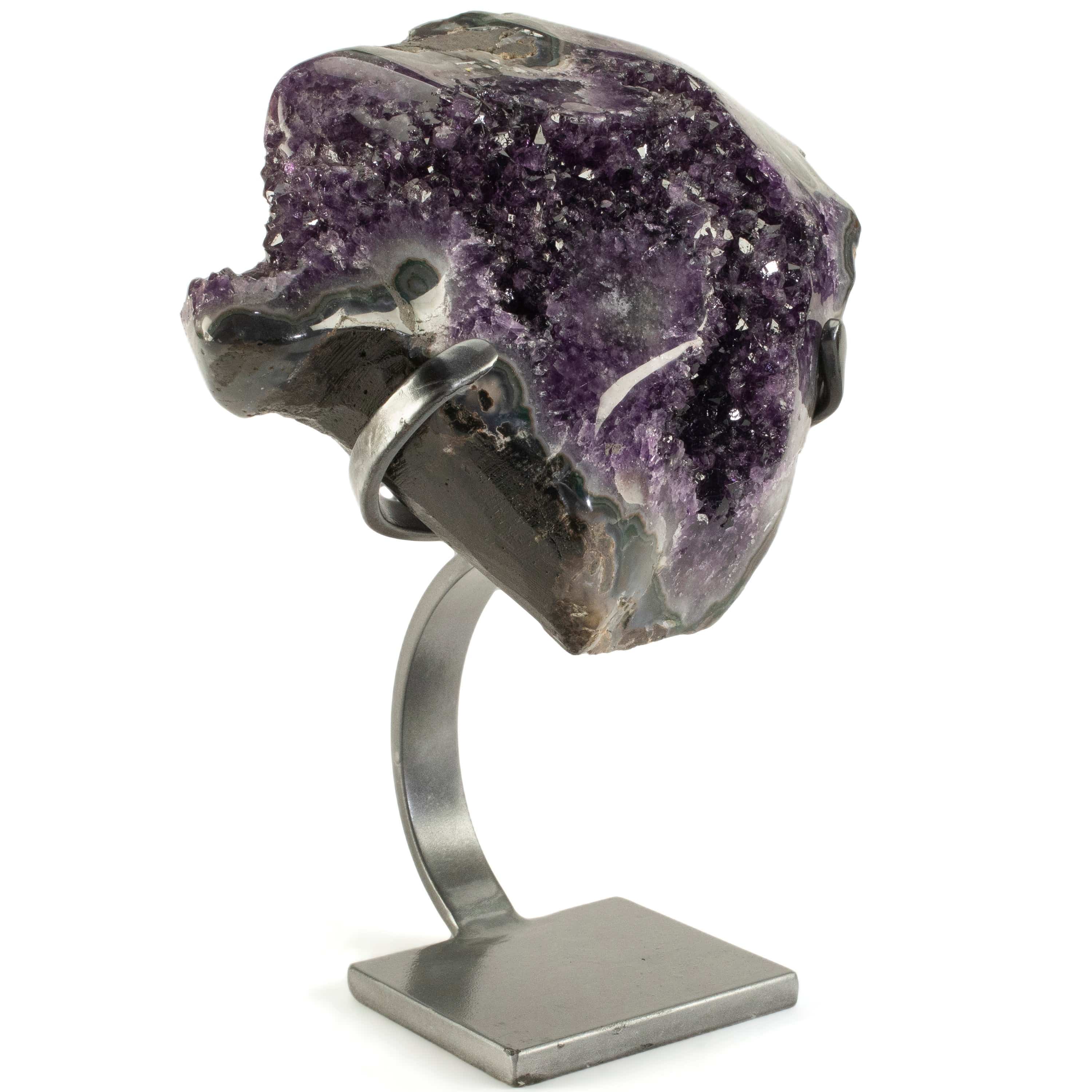 Kalifano Amethyst Uruguayan Amethyst Geode on Custom Stand - 15.4 lbs / 13 in. UAG7000.001