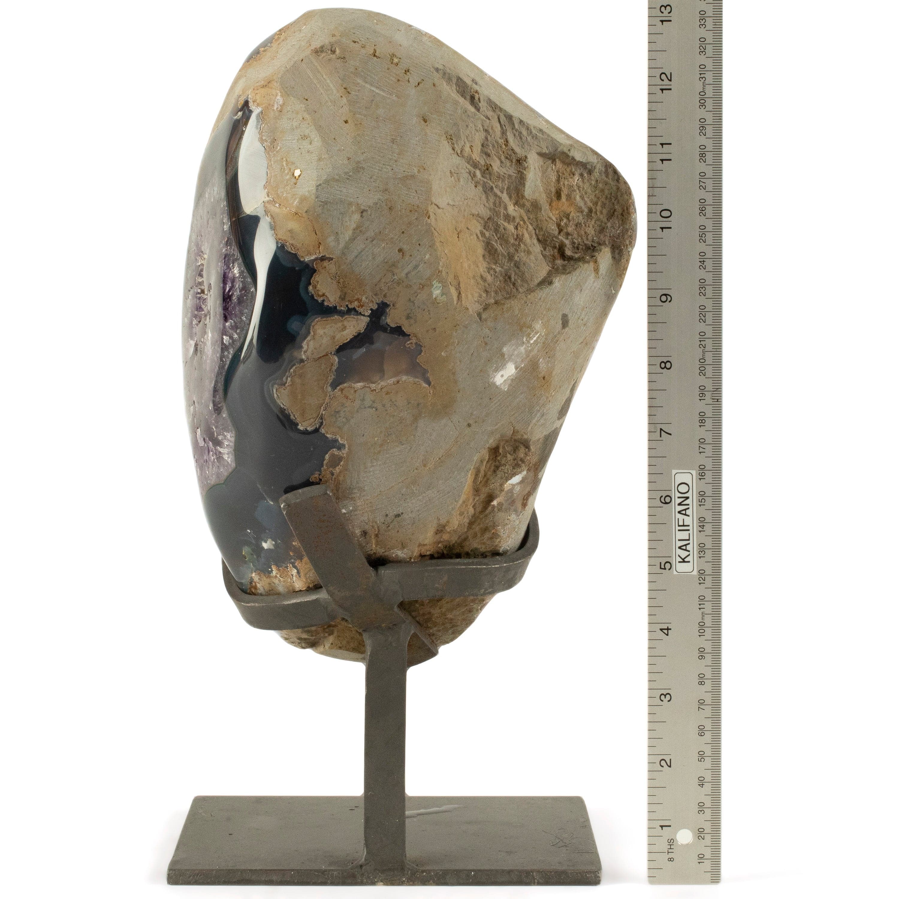 Kalifano Amethyst Uruguayan Amethyst Geode on Custom Stand - 15.5 lbs / 13 in. UAG7100.001