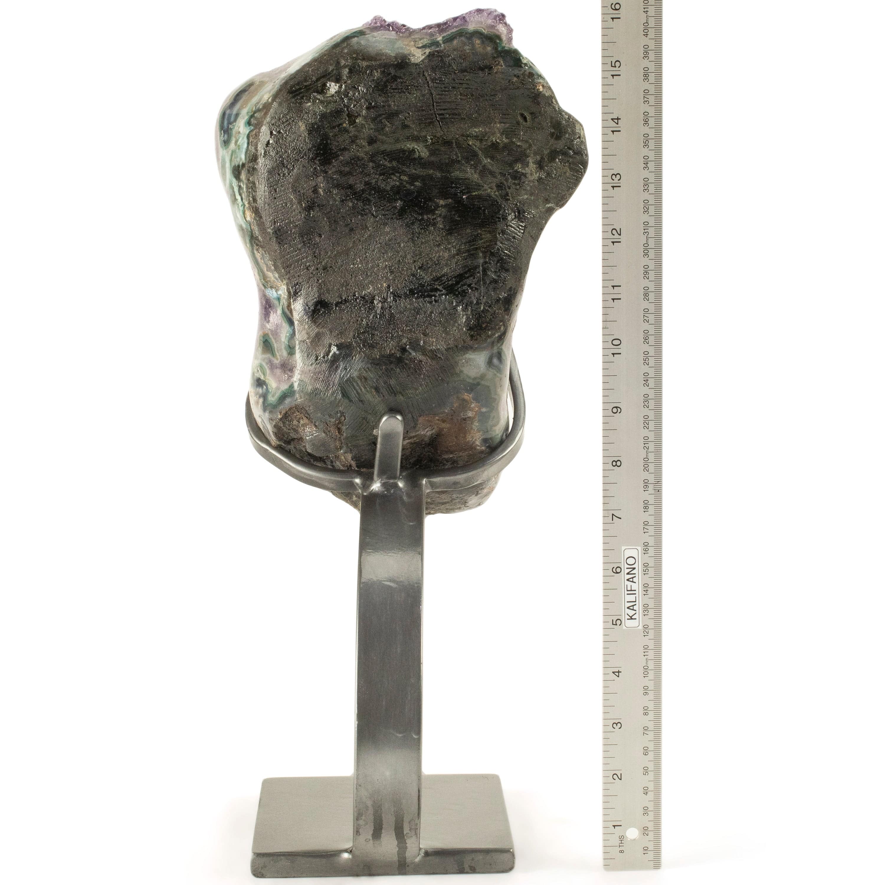 Kalifano Amethyst Uruguayan Amethyst Geode on Custom Stand - 17.4 lbs / 16.5 in. UAG7900.009