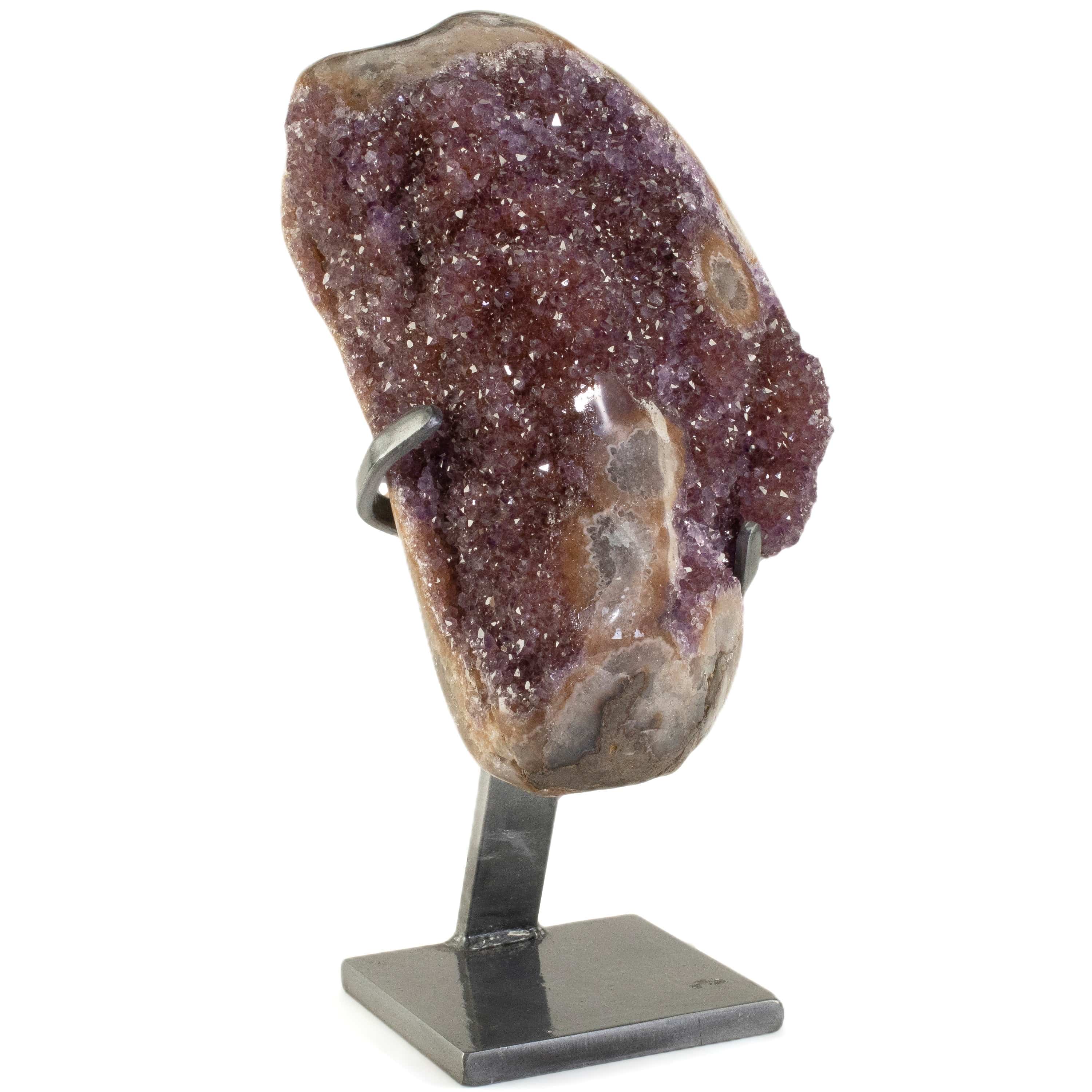Kalifano Amethyst Uruguayan Amethyst Geode on Custom Stand - 18.6 lbs / 14.5 in. UAG4200.007