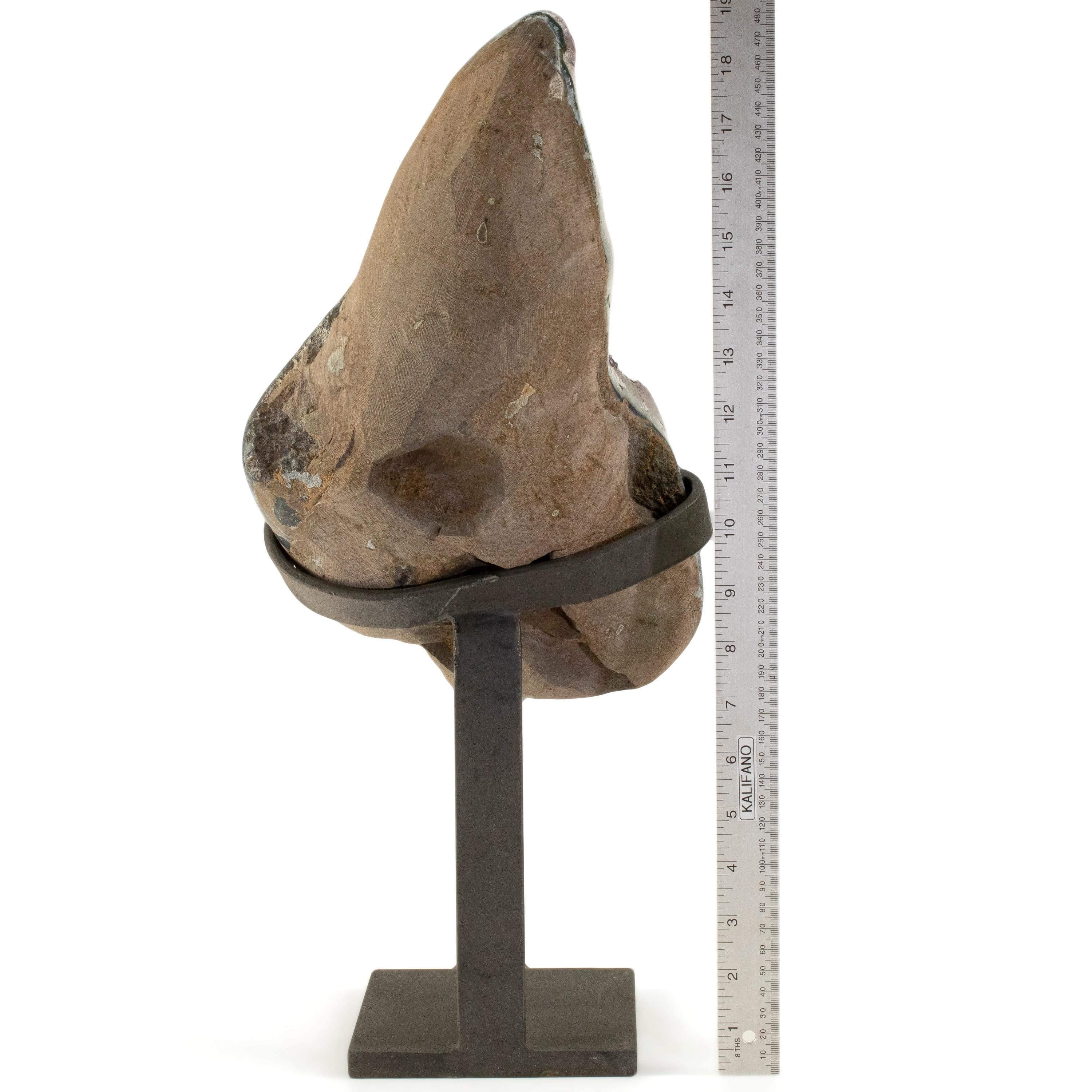 Kalifano Amethyst Uruguayan Amethyst Geode on Custom Stand - 22.1 lbs / 19.5 in. UAG7700.001