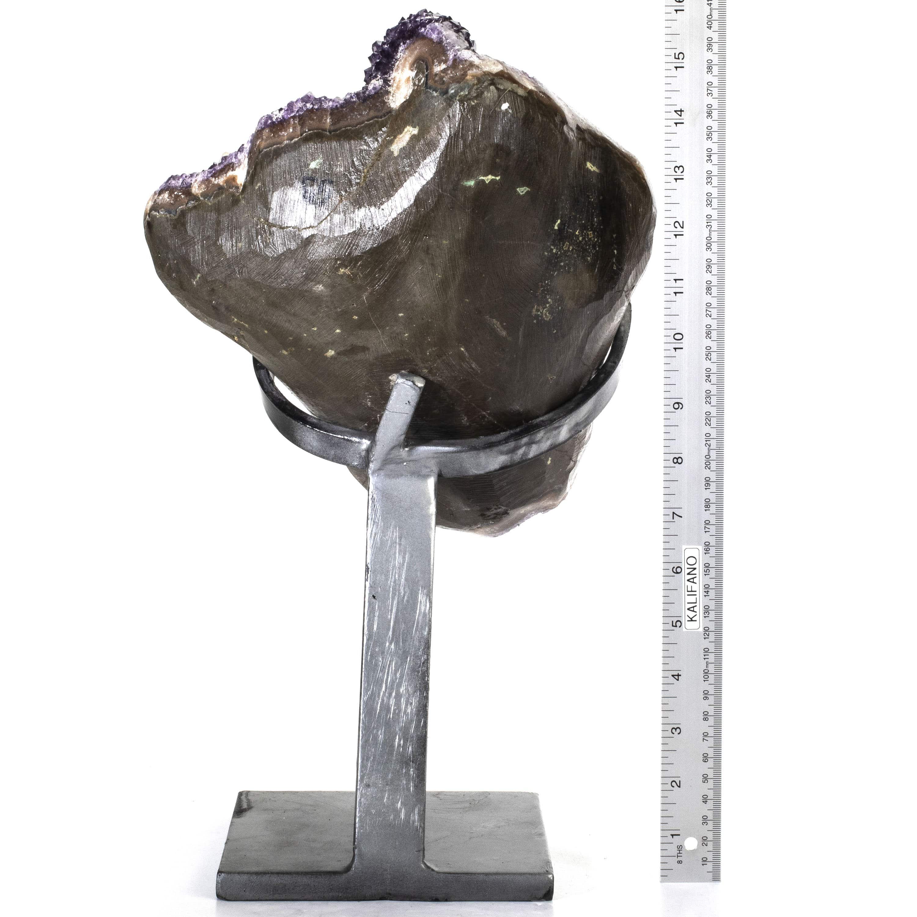 Kalifano Amethyst Uruguayan Amethyst Geode on Custom Stand - 25.8 lbs / 16 in. UAG5600.001