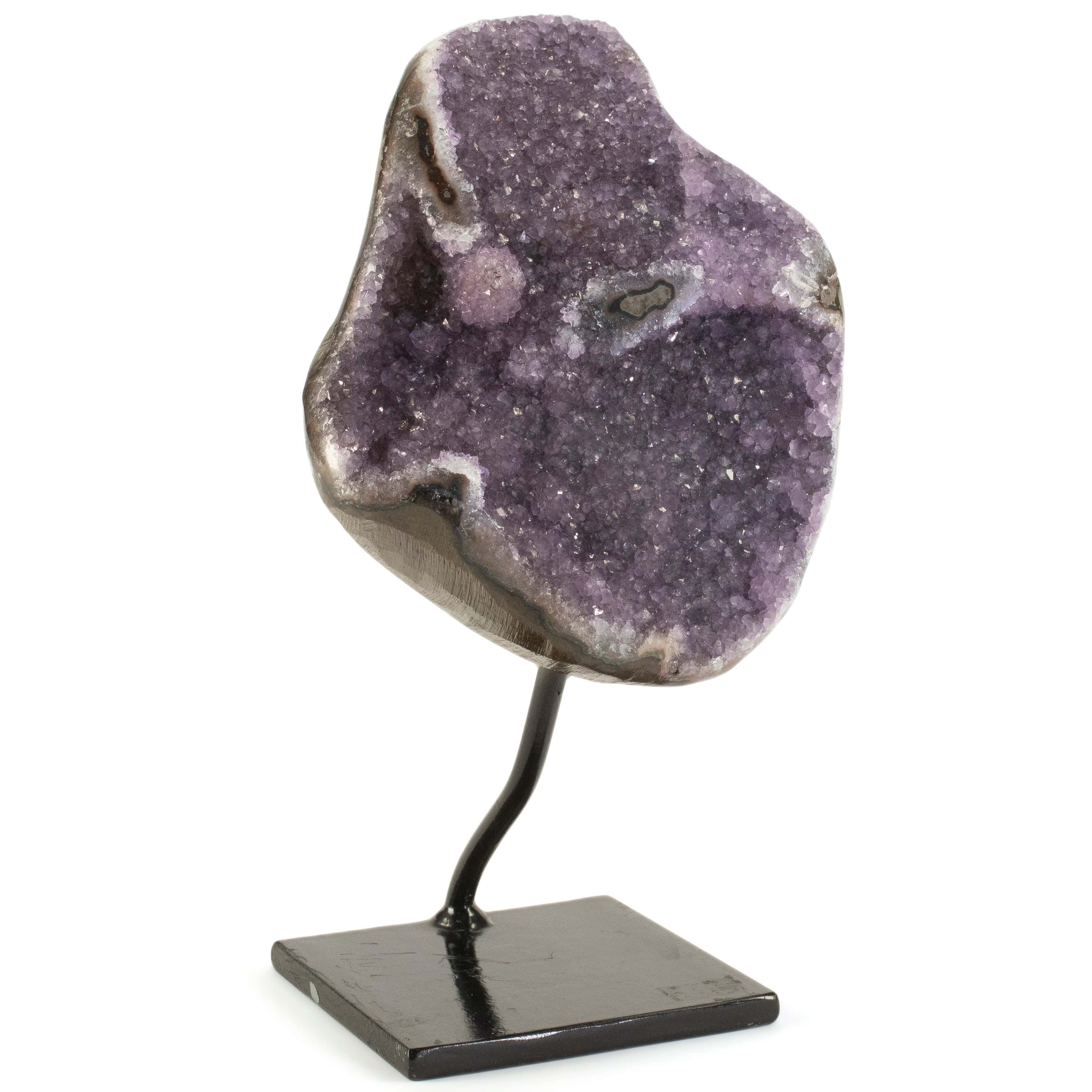 Kalifano Amethyst Uruguayan Amethyst Geode on Custom Stand - 6.6 lbs / 10 in. UAG3000.013