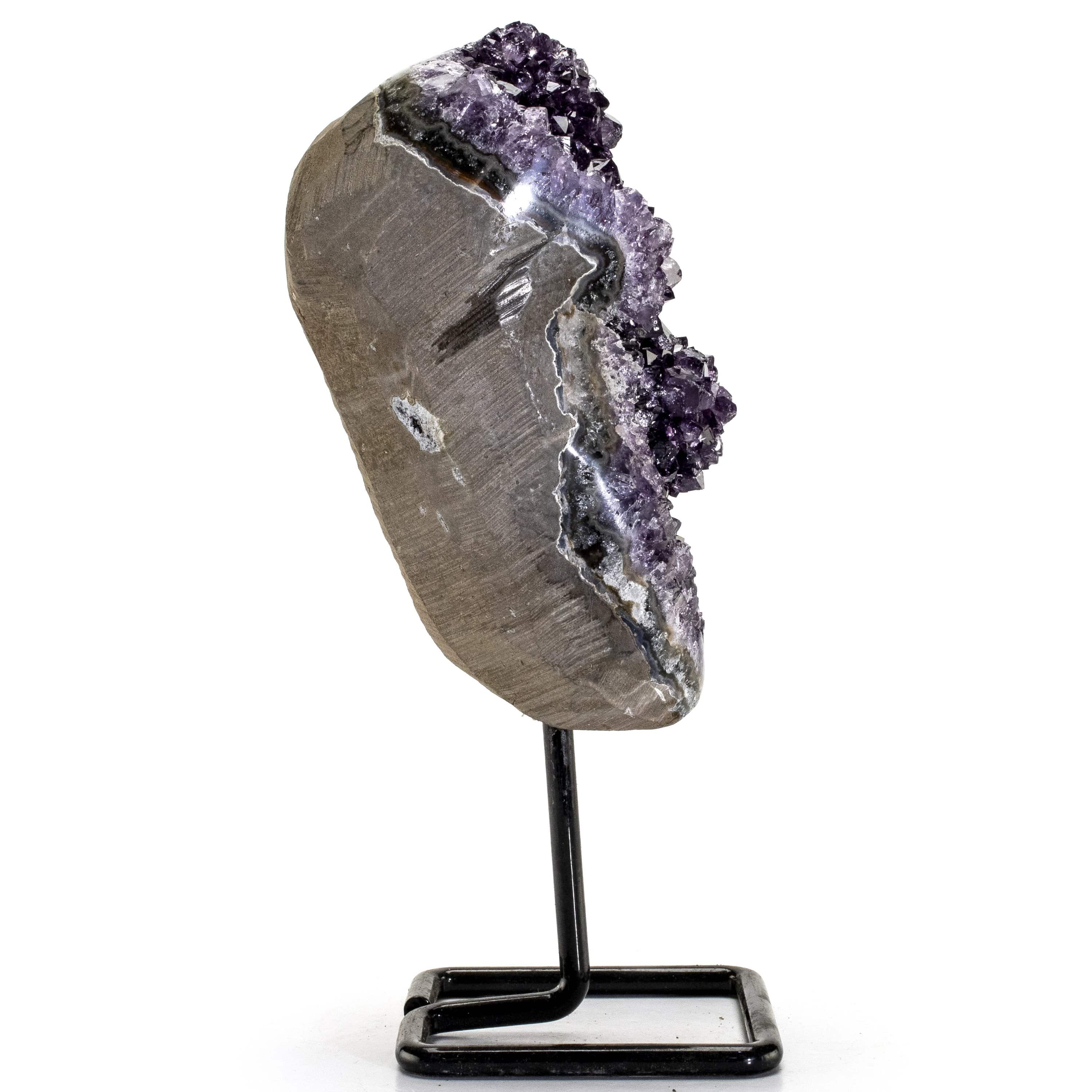 Kalifano Amethyst Uruguayan Amethyst Geode on Custom Stand - 6.6 lbs / 11 in UAG2200.005