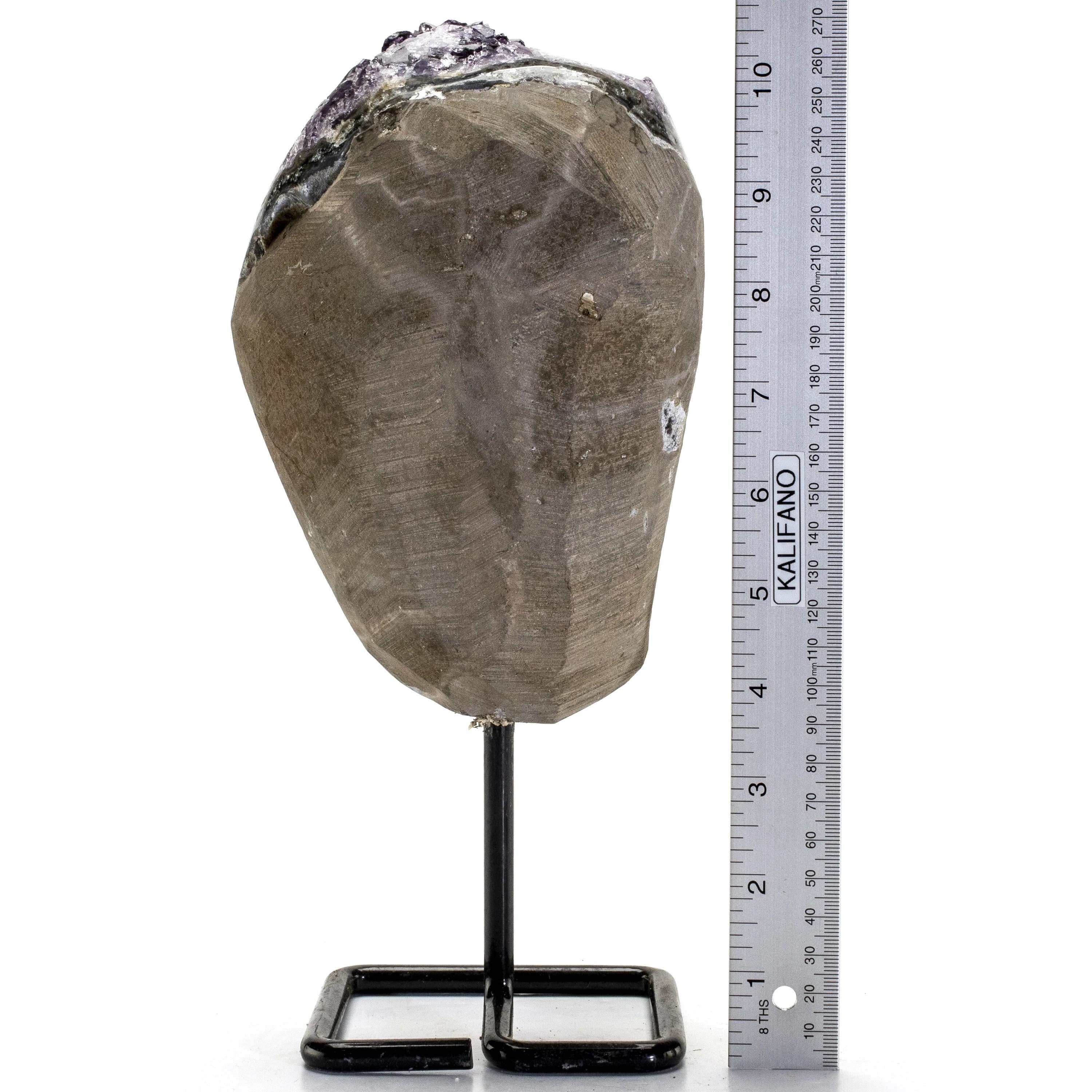 Kalifano Amethyst Uruguayan Amethyst Geode on Custom Stand - 6.6 lbs / 11 in UAG2200.005