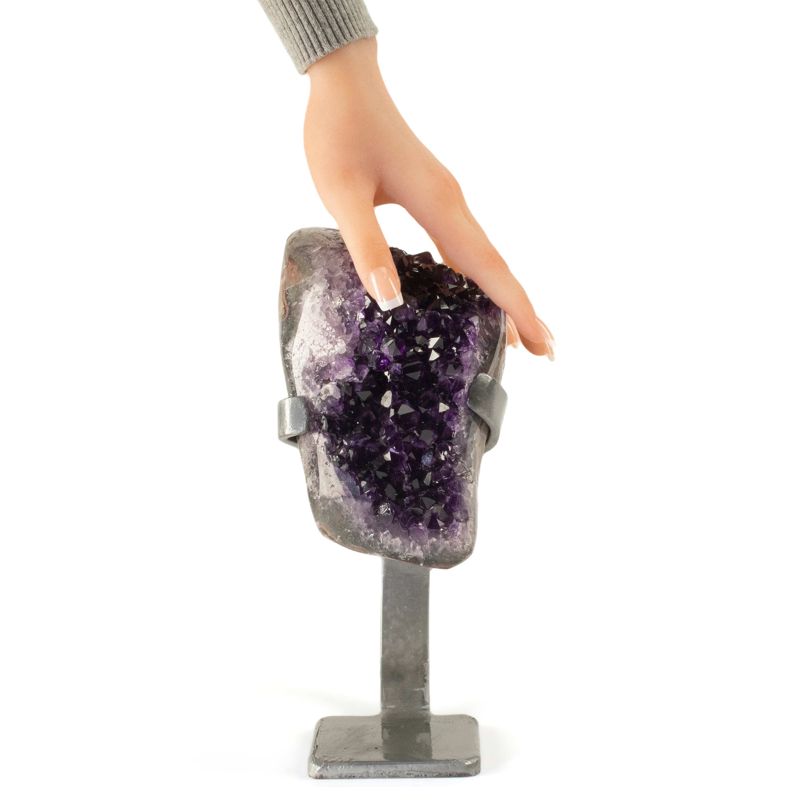 Kalifano Amethyst Uruguayan Amethyst Geode on Custom Stand - 6.8 lbs / 10 in. UAG3100.002