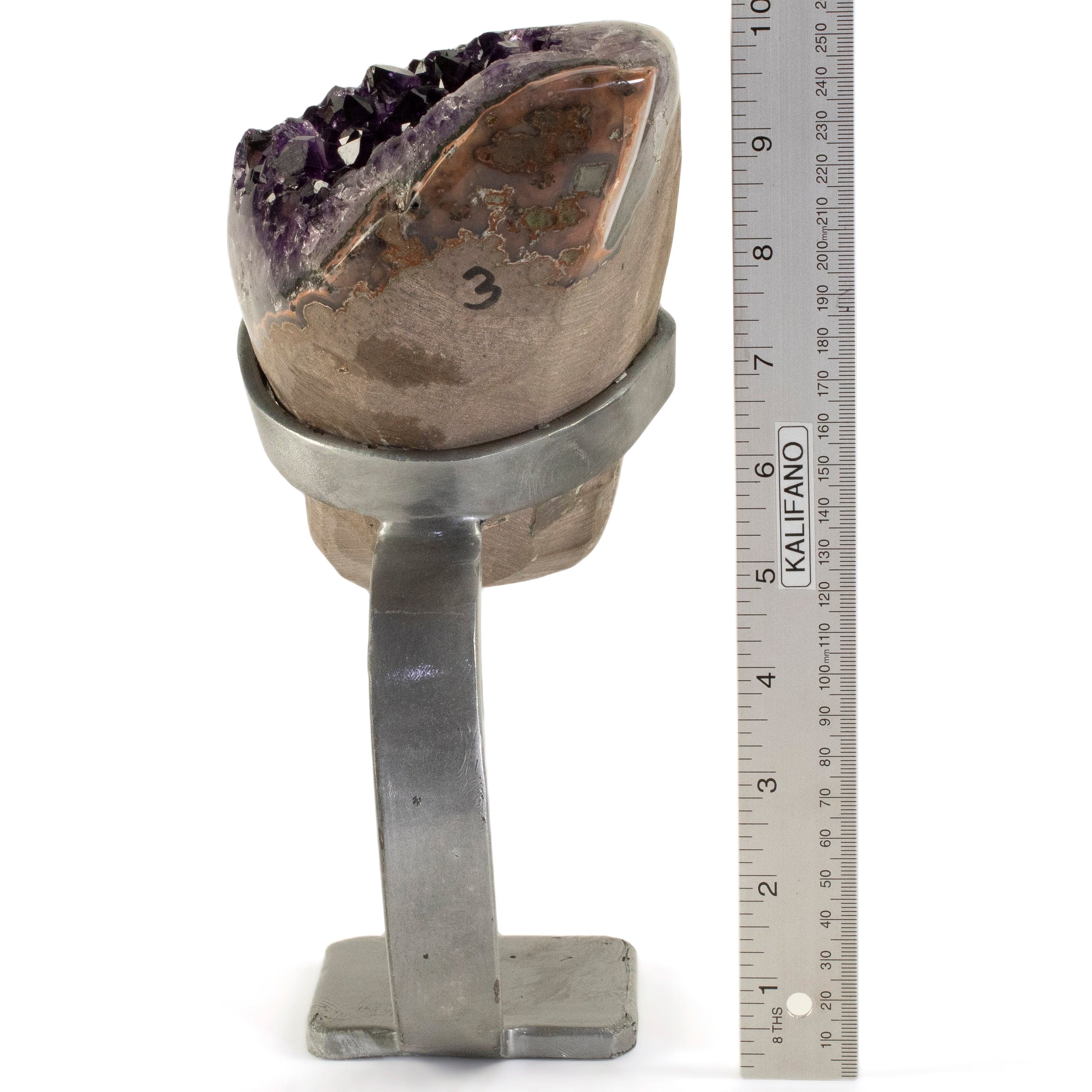 Kalifano Amethyst Uruguayan Amethyst Geode on Custom Stand - 6.8 lbs / 10 in. UAG3100.002