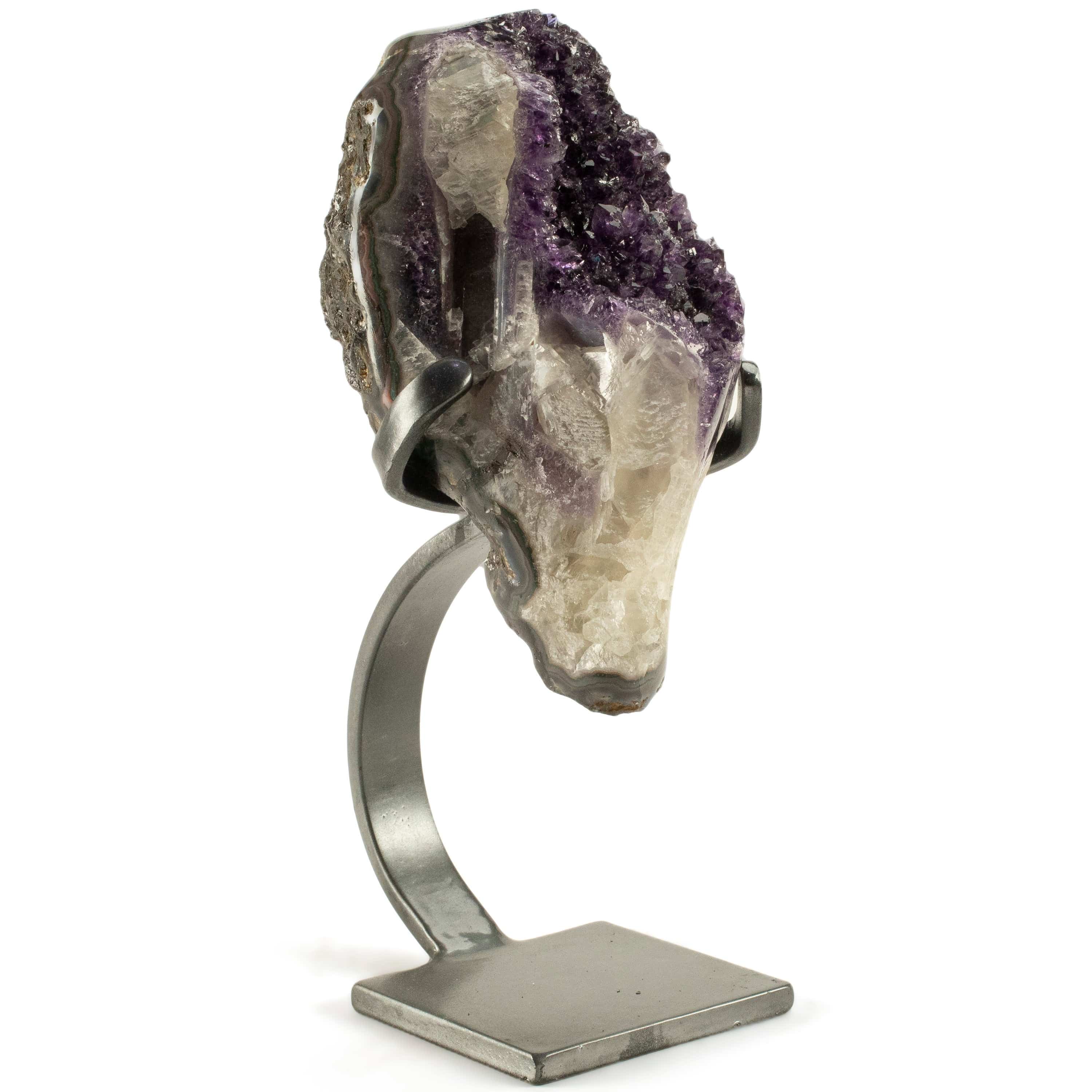 Kalifano Amethyst Uruguayan Amethyst Geode on Custom Stand - 7.7 lbs / 11.5 in. UAG3500.004