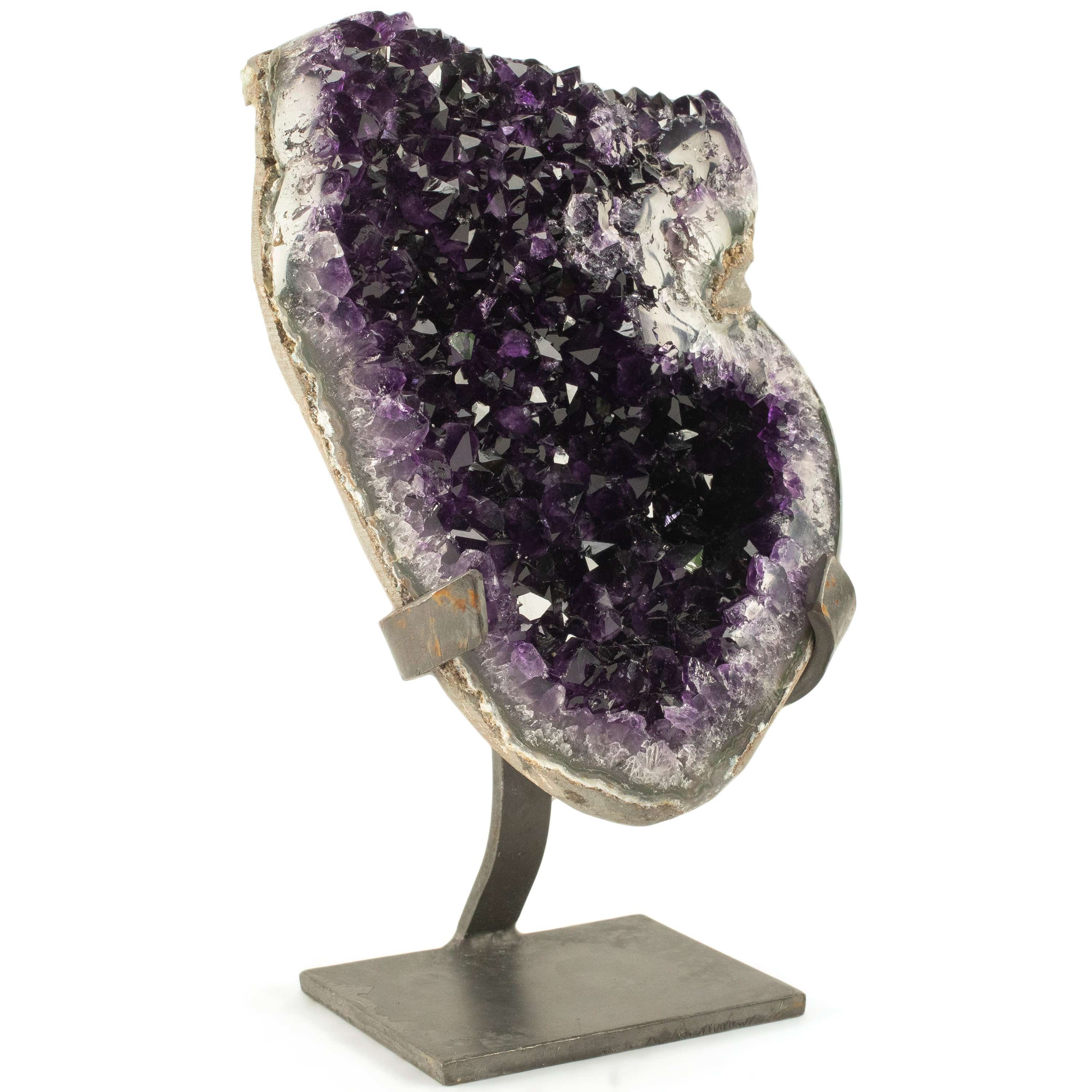 Kalifano Amethyst Uruguayan Amethyst Geode on Custom Stand - 8.6 lbs / 10 in. UAG4000.002
