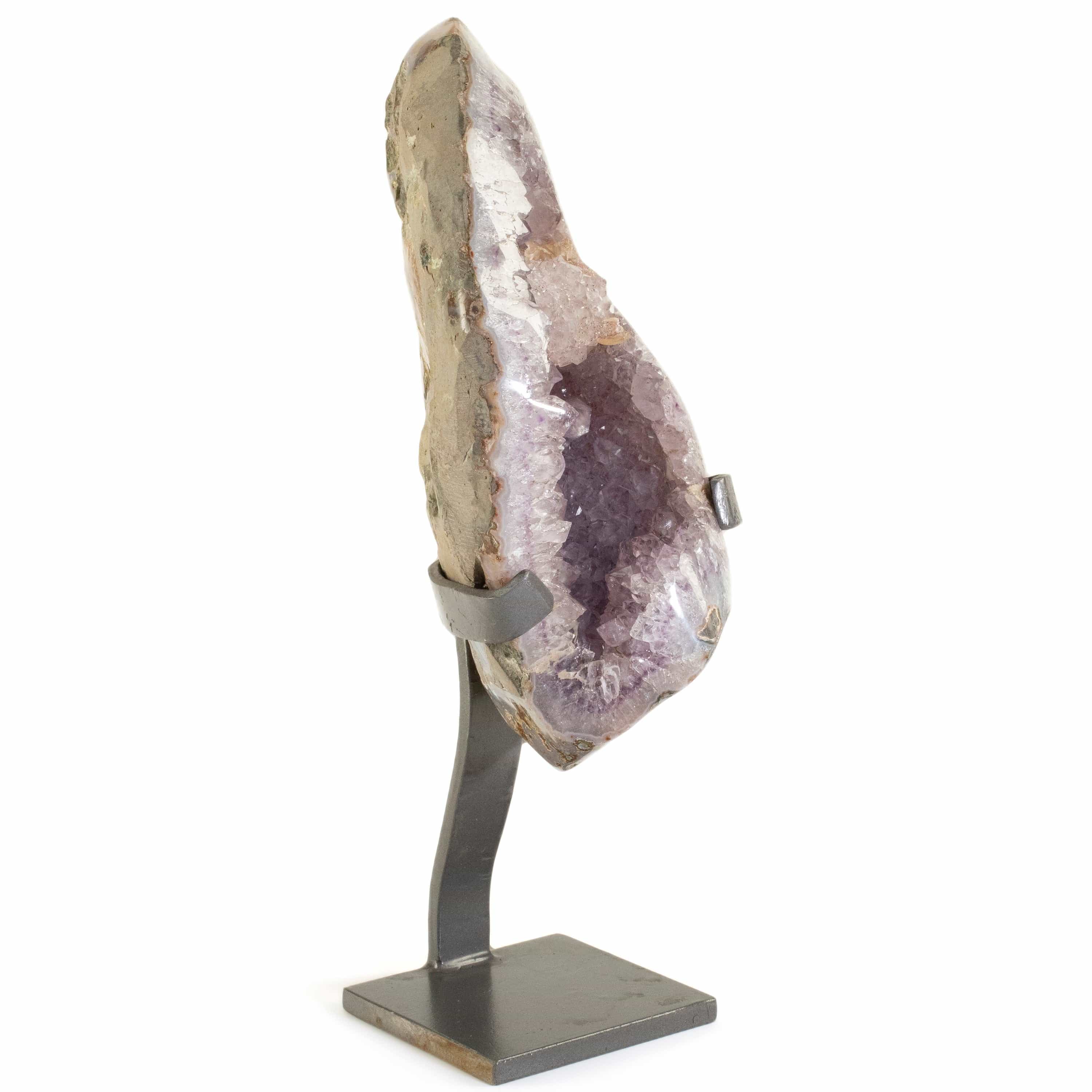 Kalifano Amethyst Uruguayan Amethyst Geode on Custom Stand - 9.2 lbs / 15 in. UAG2100.017