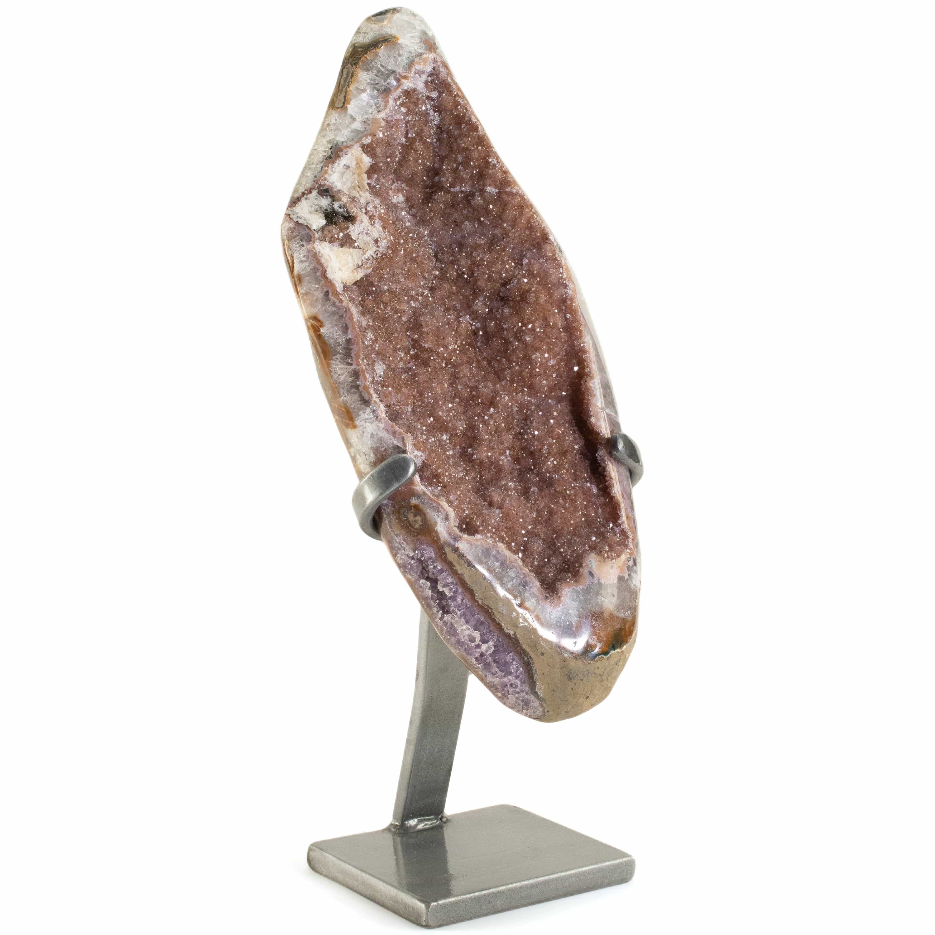 Kalifano Amethyst Uruguayan Amethyst Geode on Custom Stand - 9.5 lbs / 15.5 in. UAG2200.016