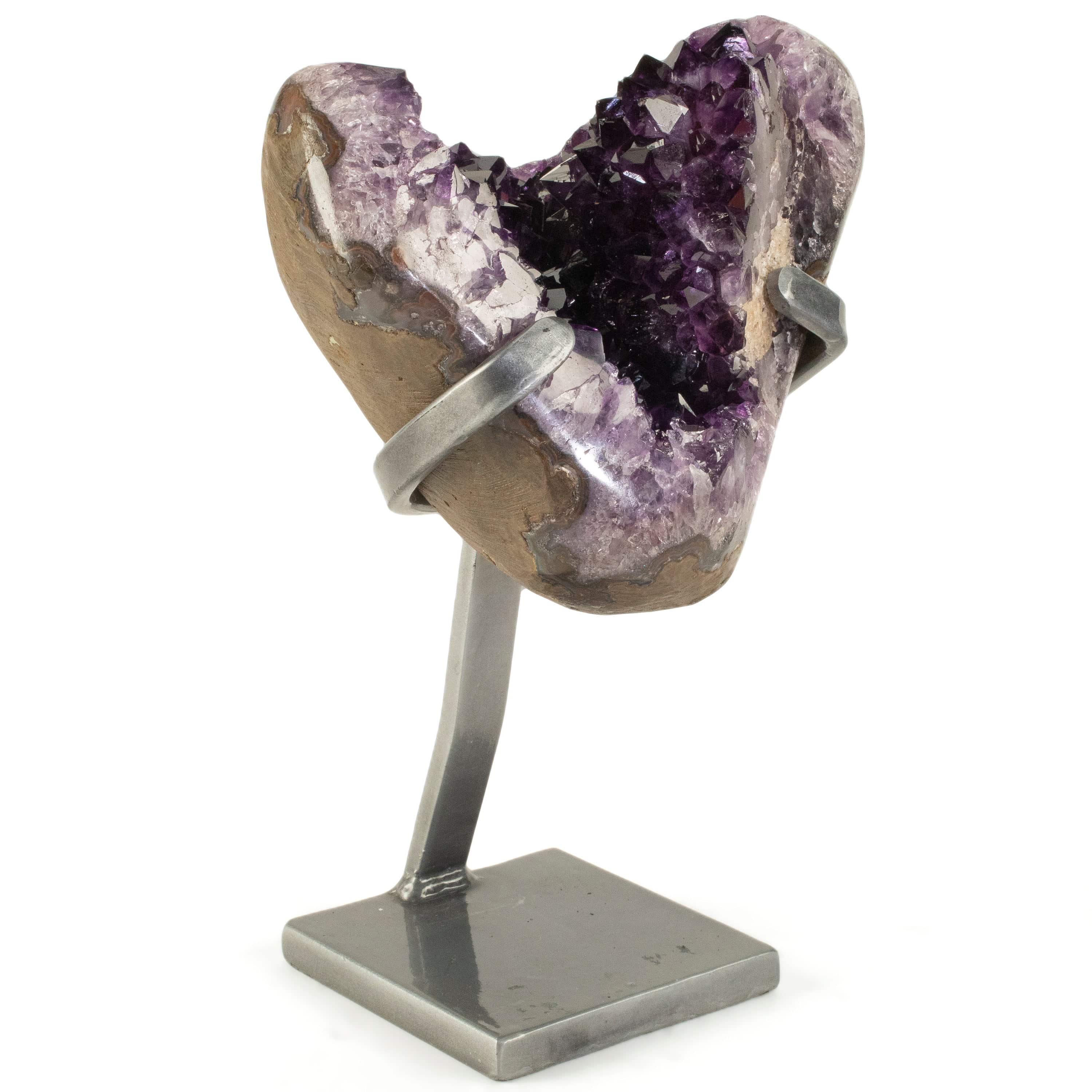 Kalifano Amethyst Uruguayan Amethyst Geode on Custom Stand - 9 lbs / 10 in. UAG4100.002